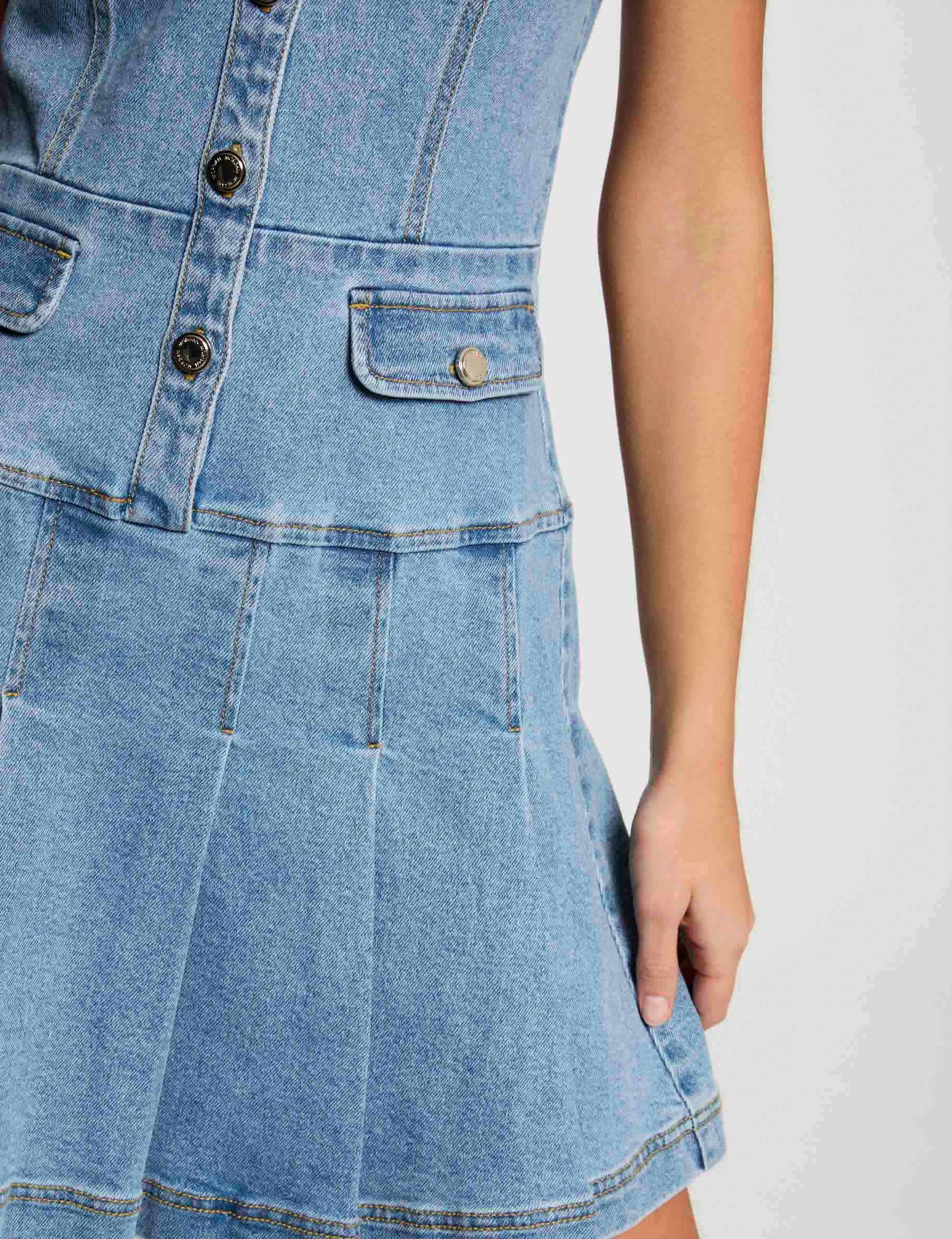 A-line mini denim dress stone wash denim women