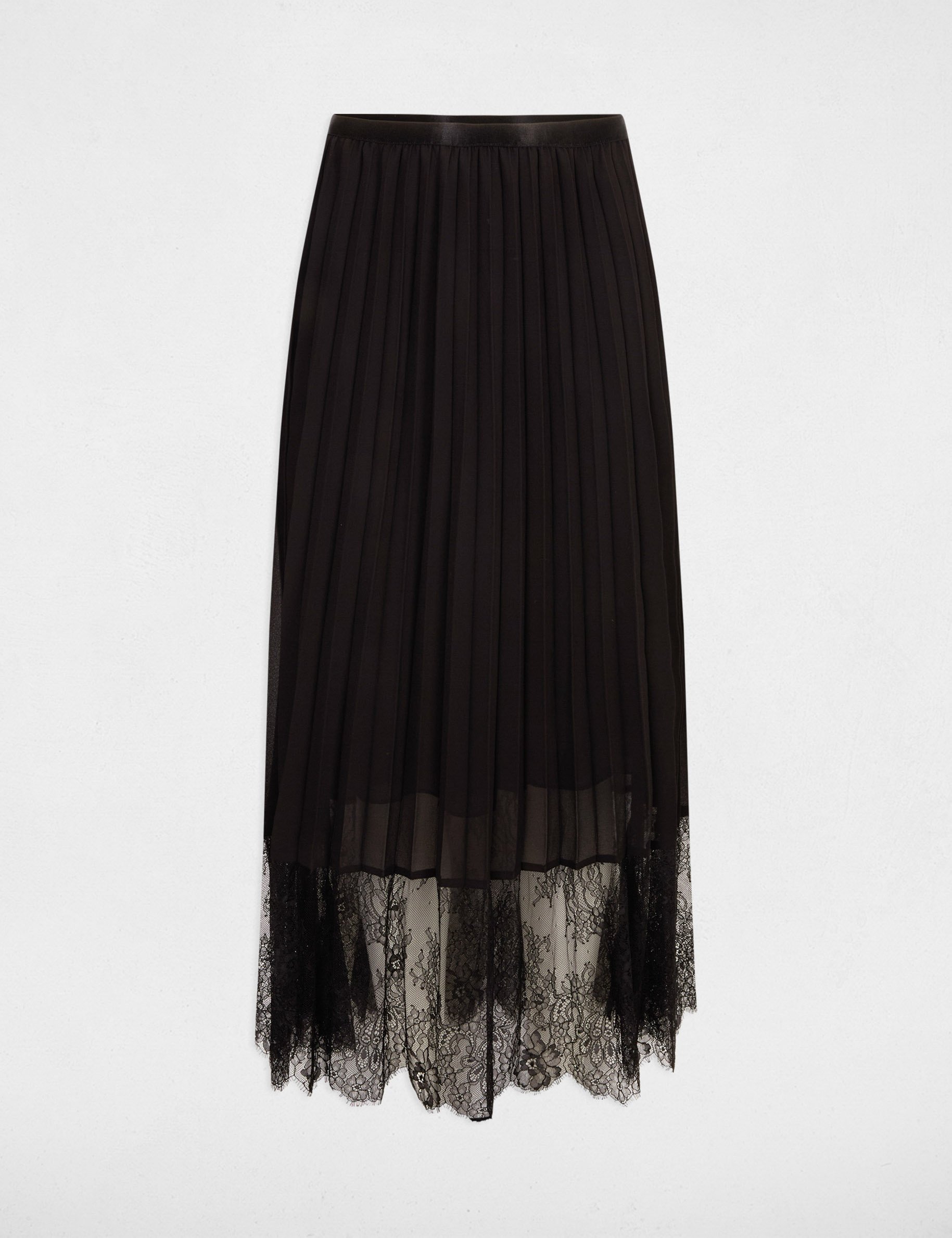 Black pleated maxi skirts hotsell