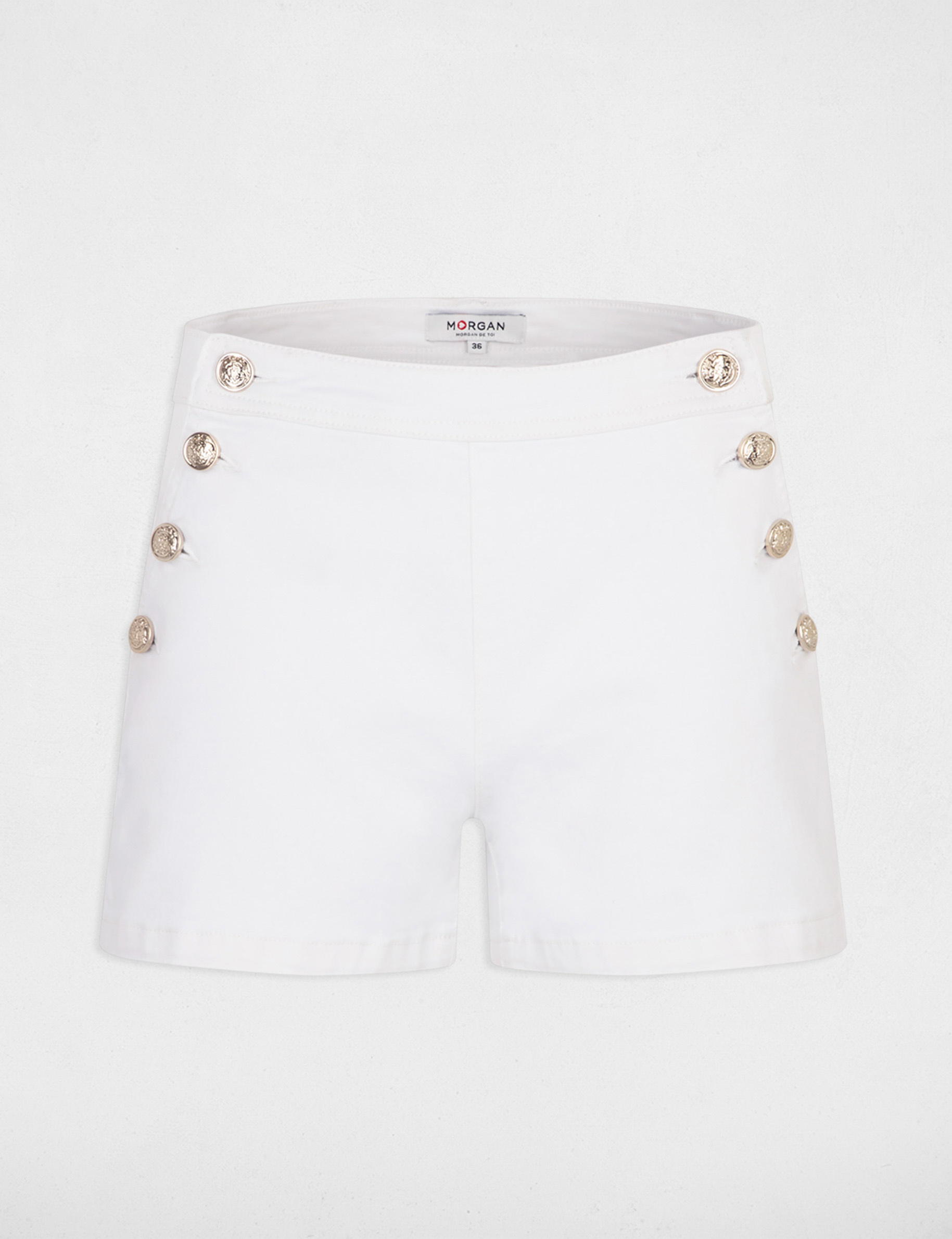 Fitted shorts with buttons ivory women