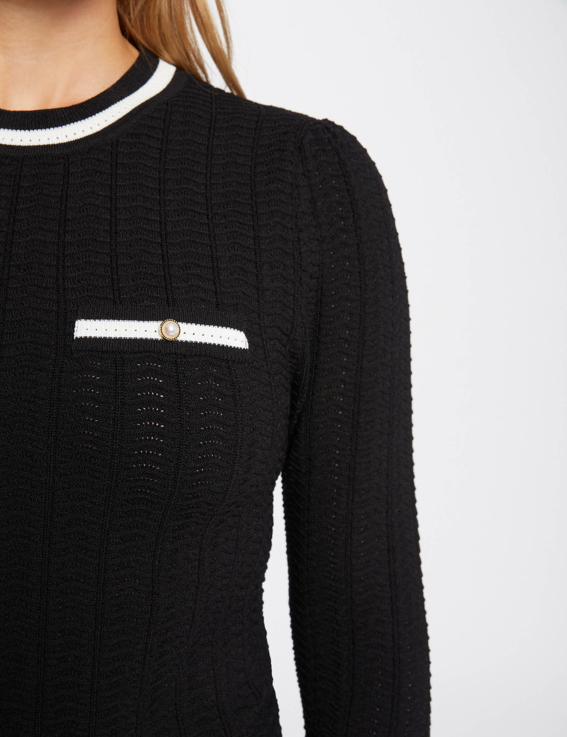 Long-sleeved jumper round neck black women