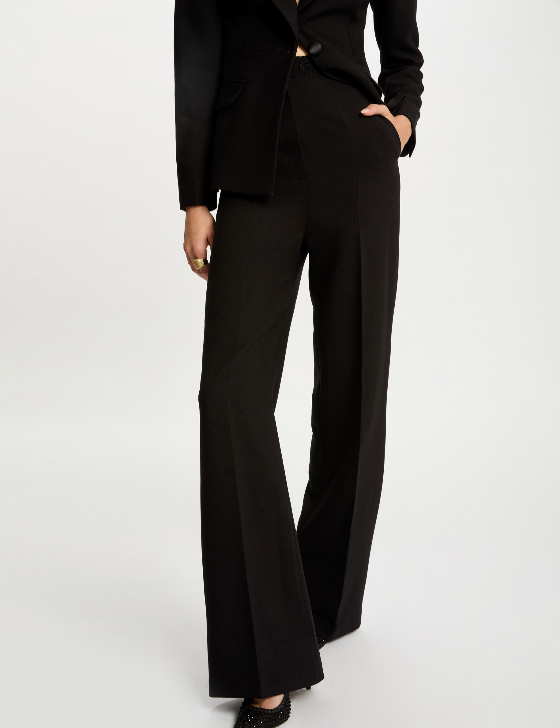 Flare trousers with darts black women