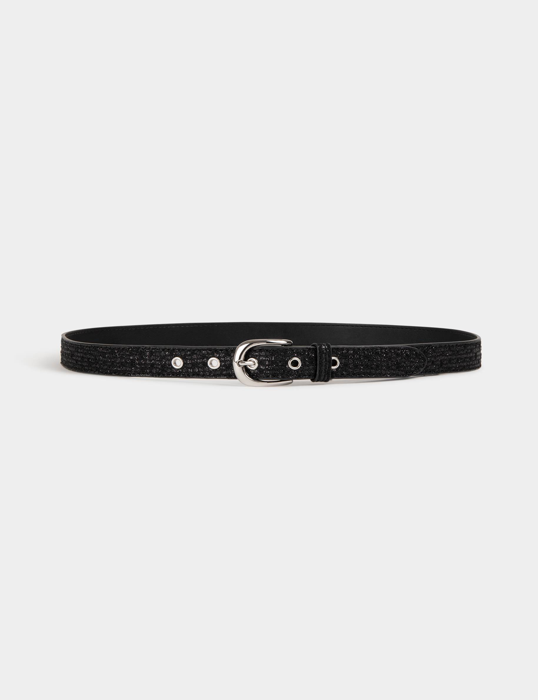 Metallised belt black women