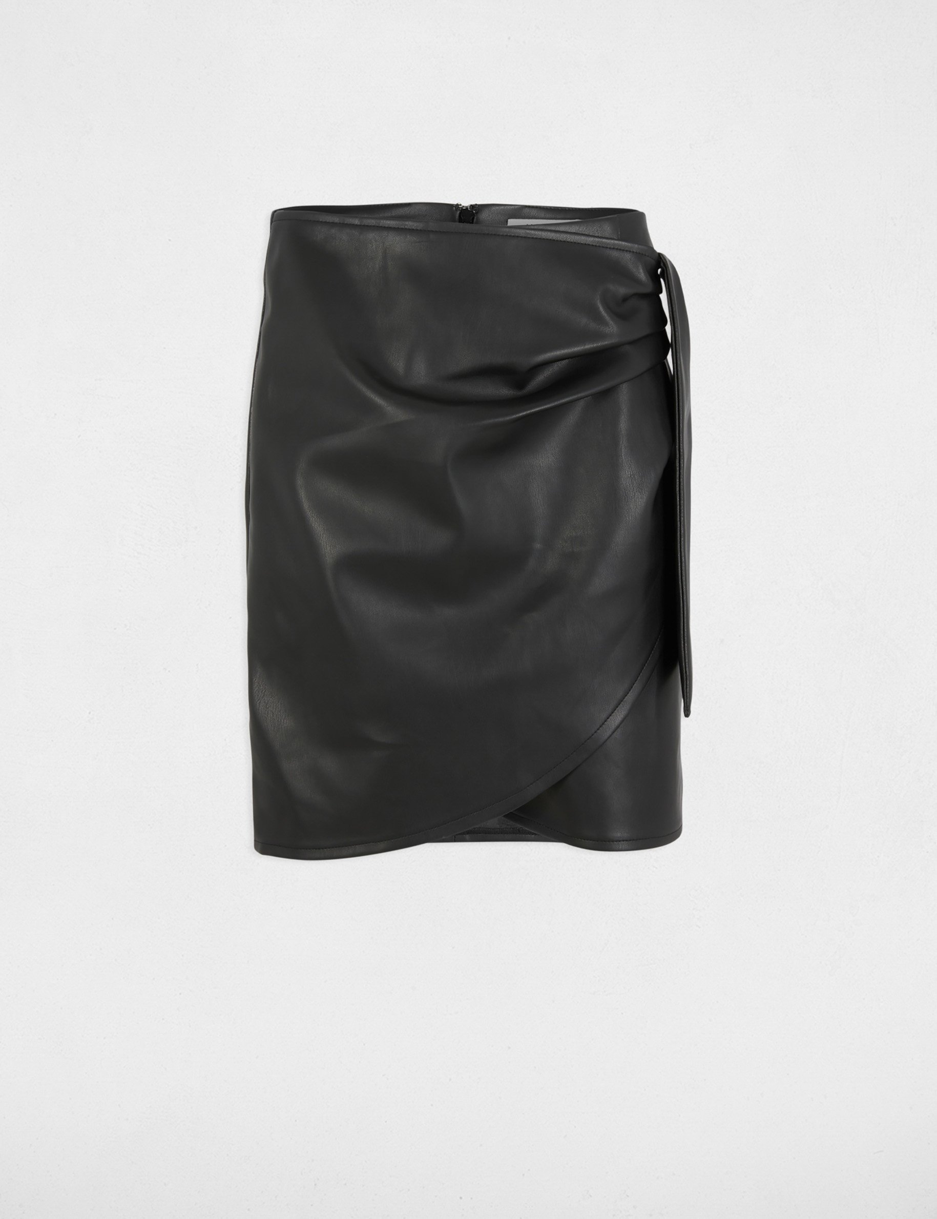 Faux leather mini skirt black women