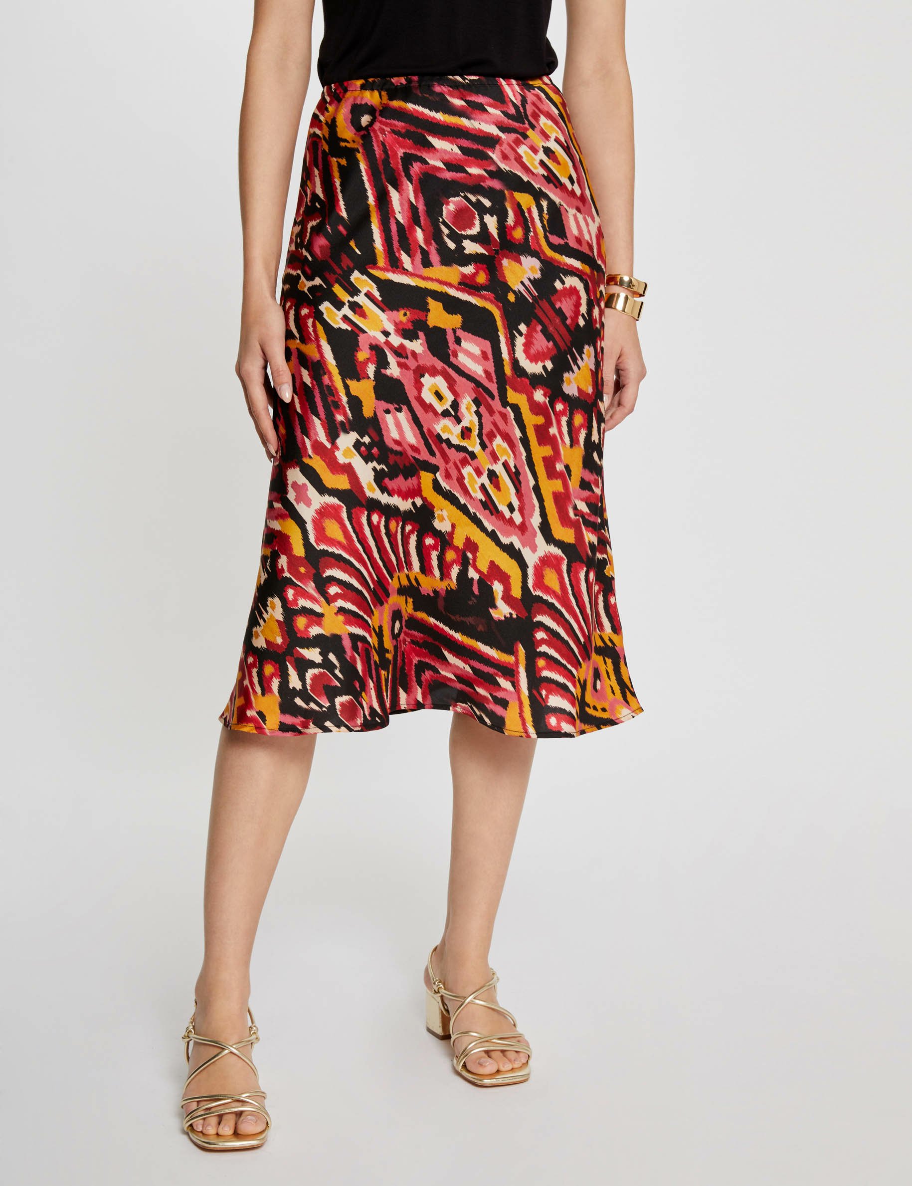 Printed straight skirt multicolored women