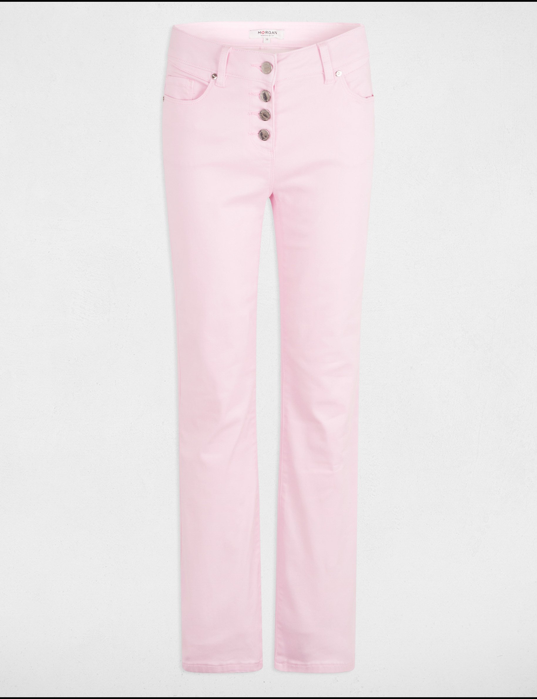 Buttoned bootcut trousers pastel pink women