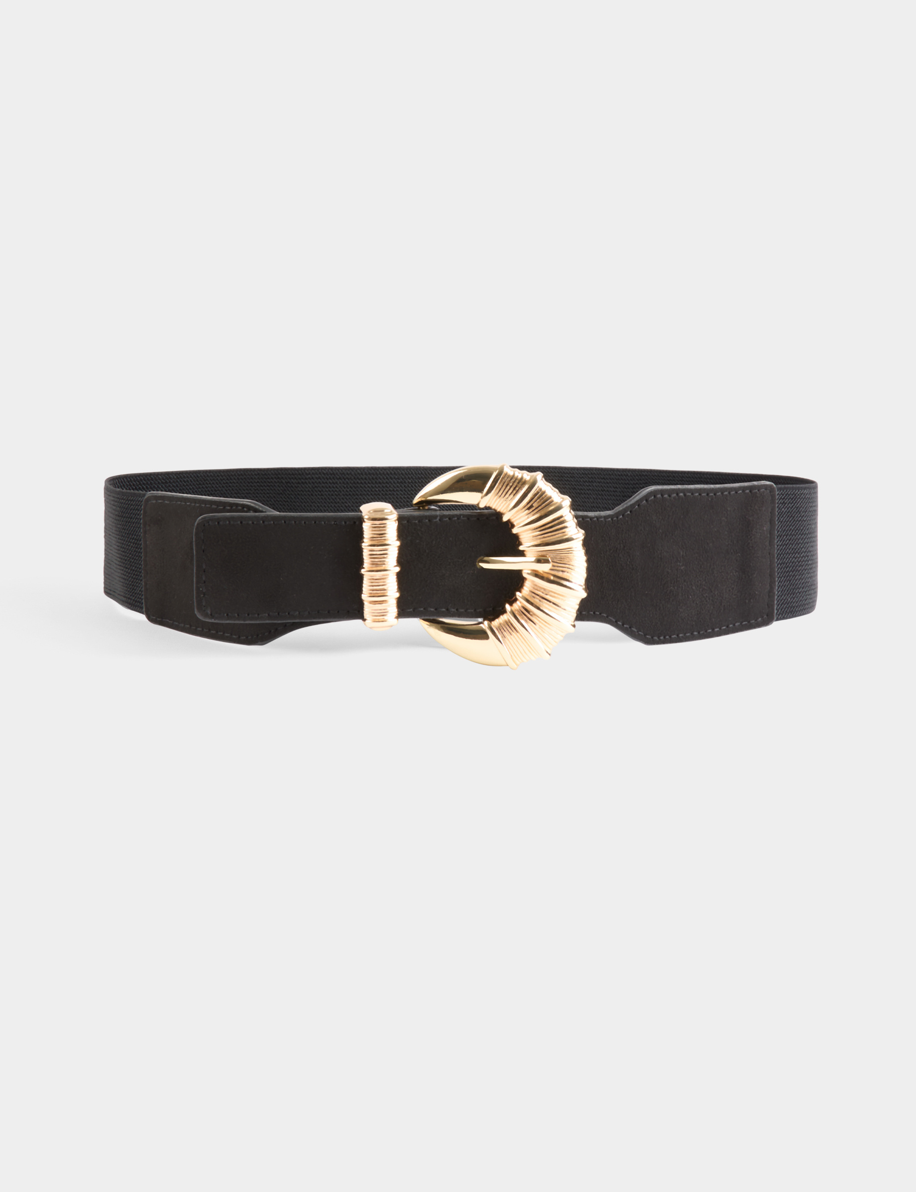 Ceinture élastiquée boucle noir femme