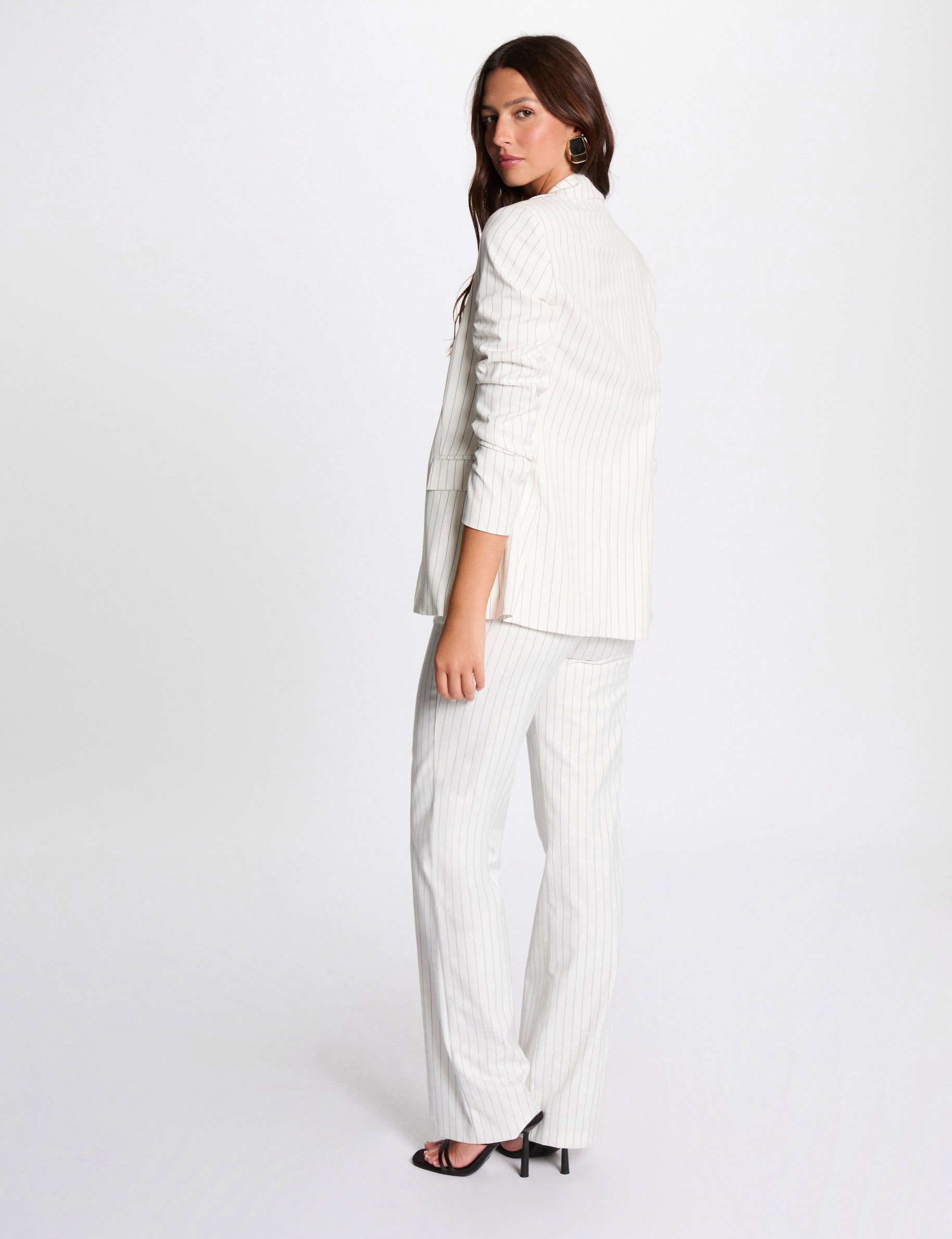 Blazer with stripes ecru women