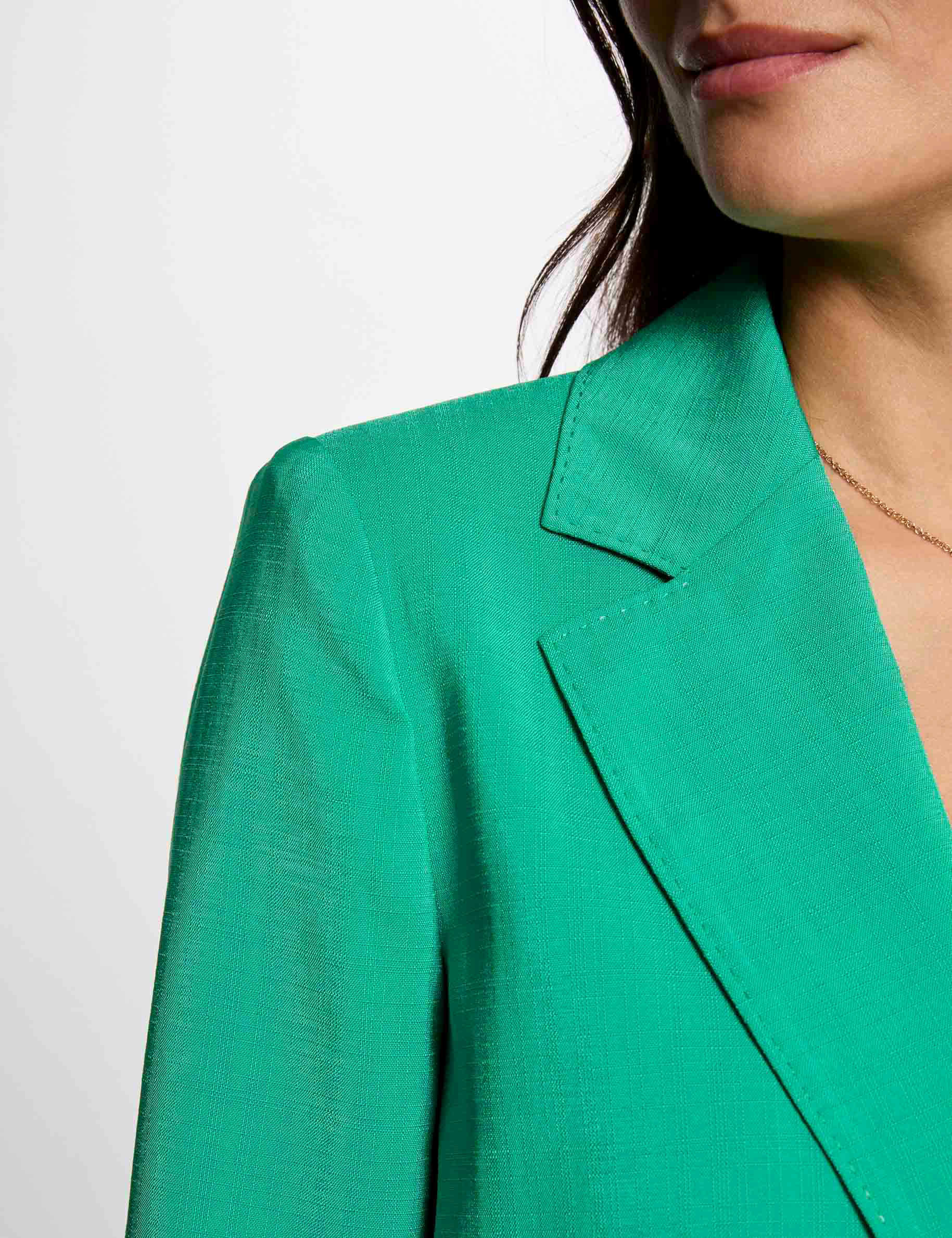 Loose blazer emerald green women