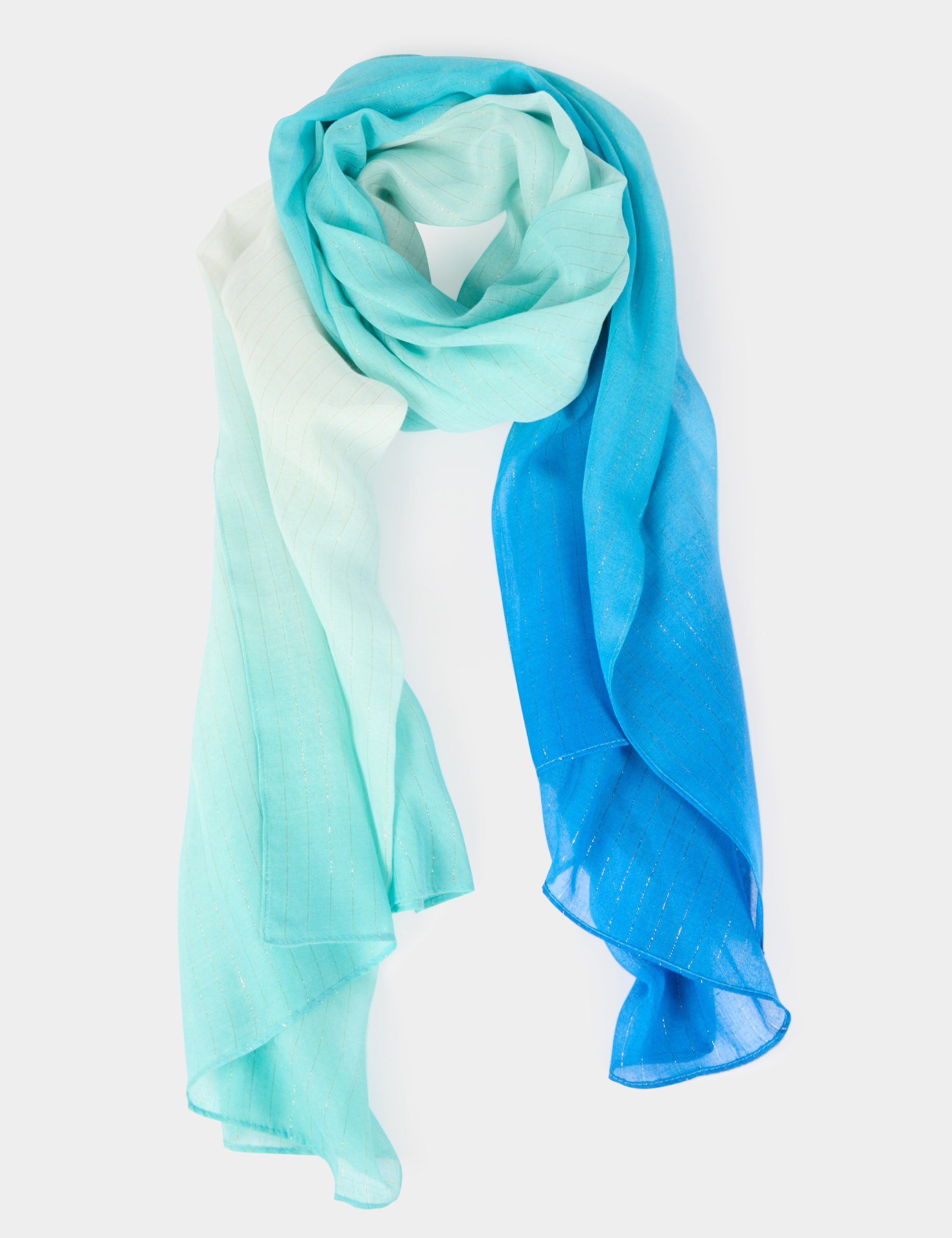 Scarf with tie and dye print blue women