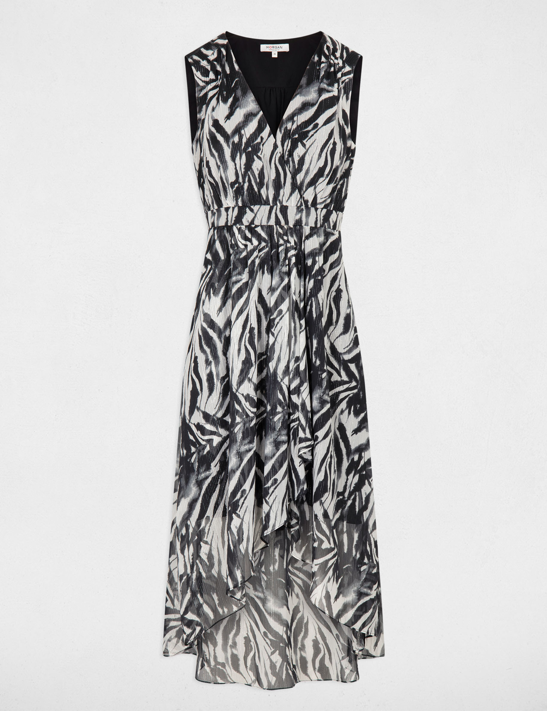 Printed waisted maxi dress multicolored women