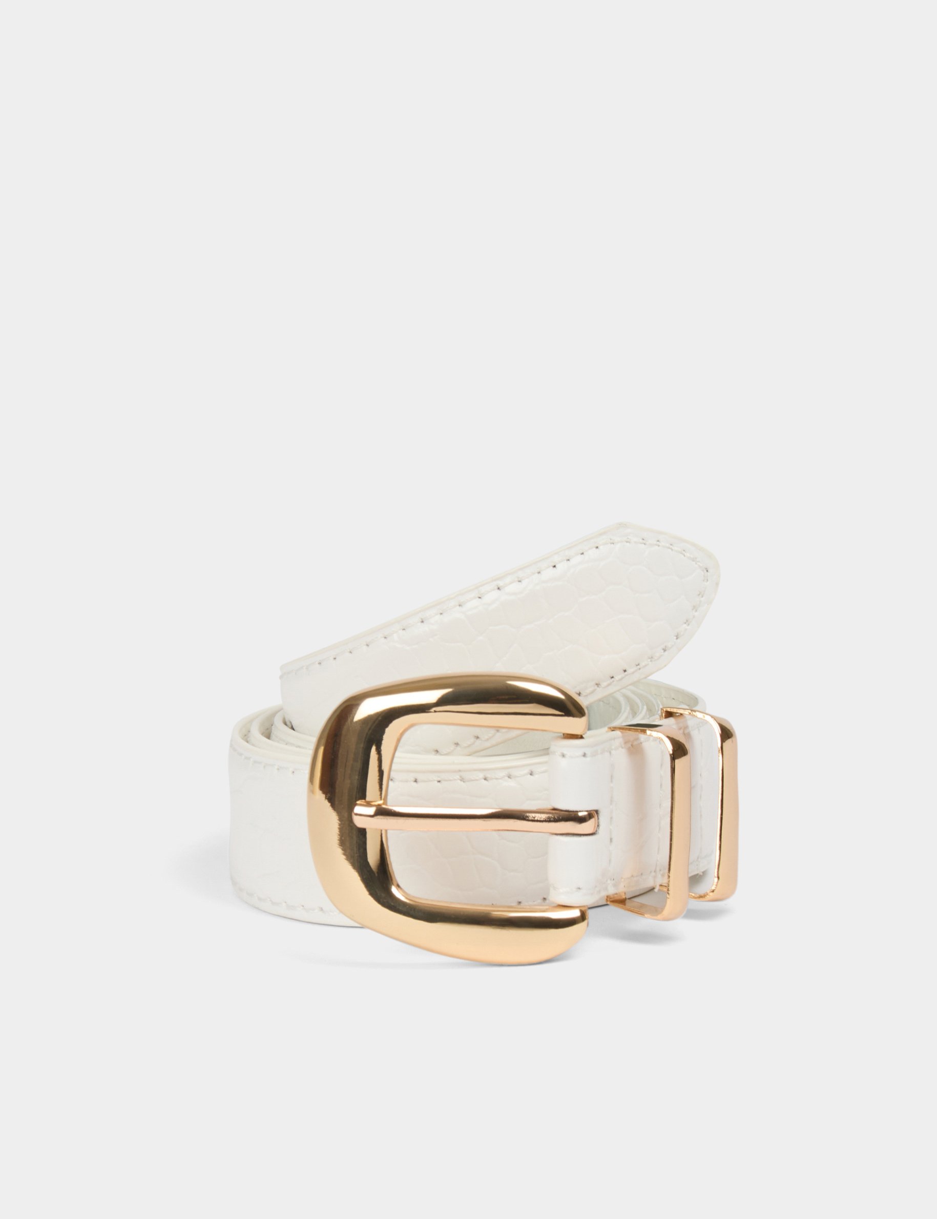 Belt croc effect white women