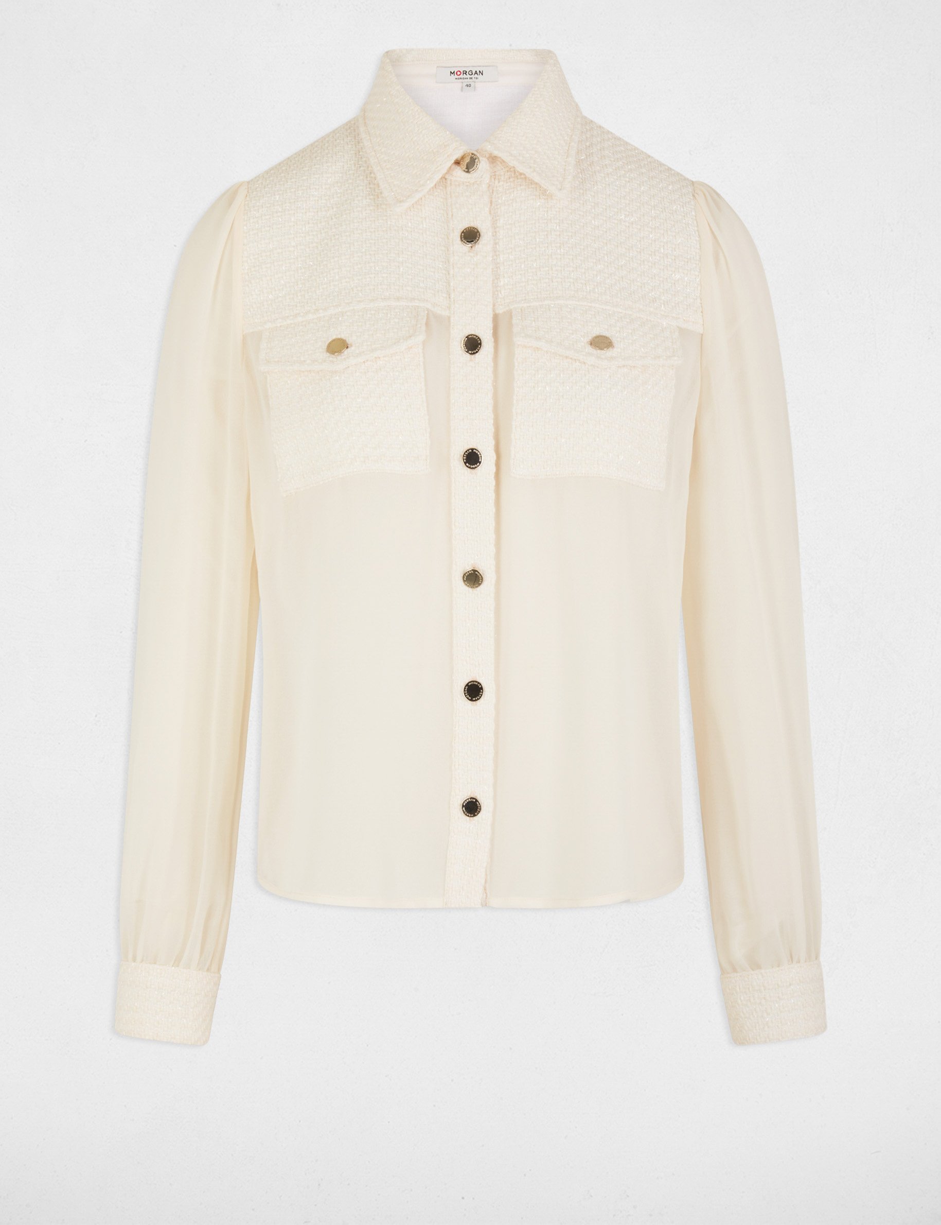 Long-sleeved shirt ivory women