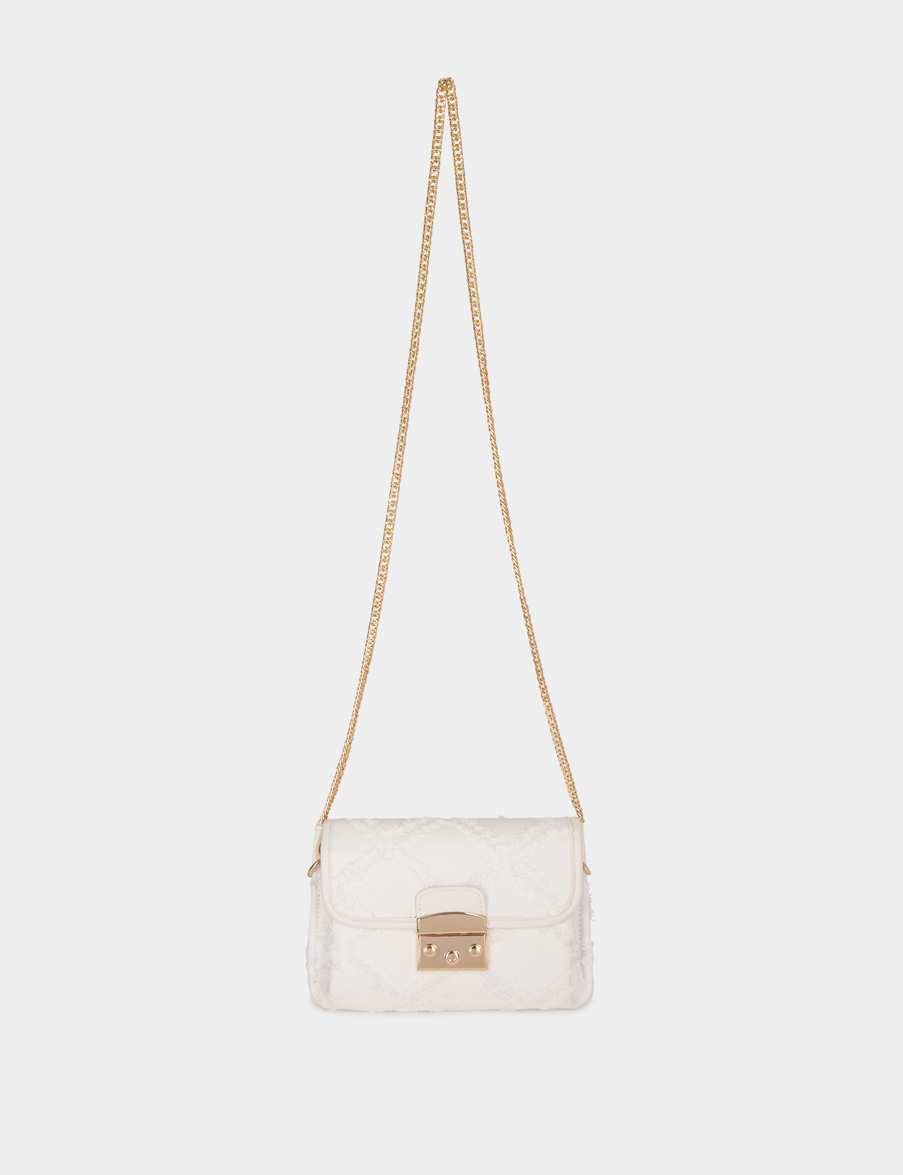 Clutch bag with fringes ivory ladies'