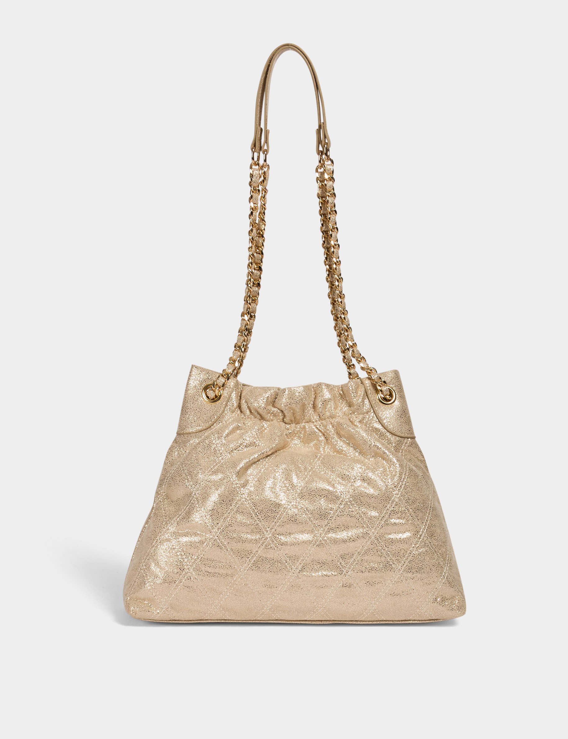 Metallised bag gold yellow women