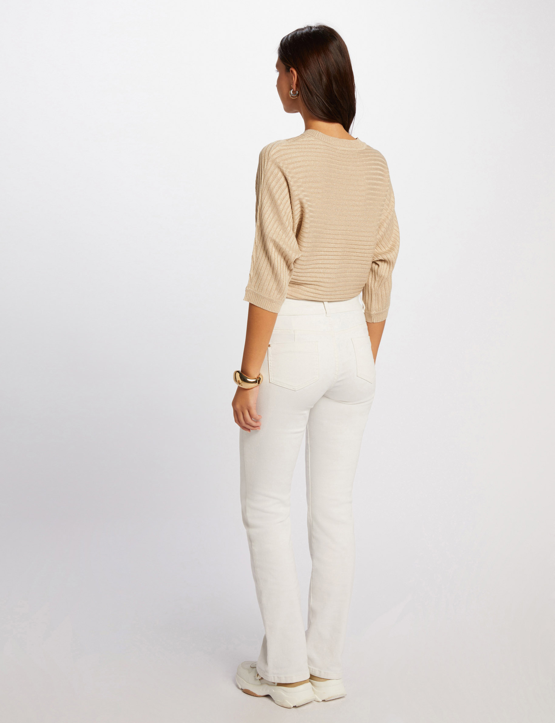 Jumper 3/4-length sleeves beige women