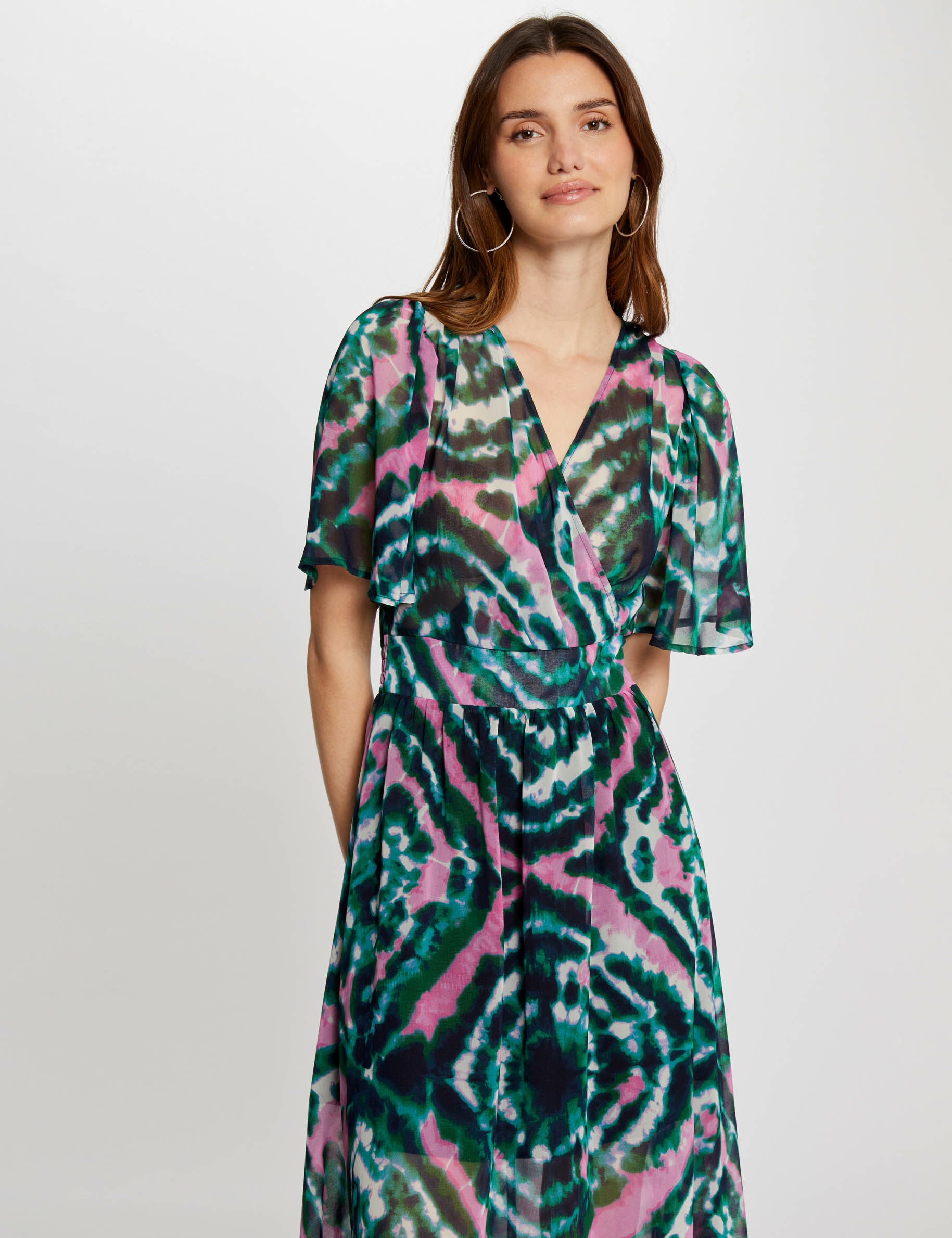 Printed loose maxi dress multicolored women