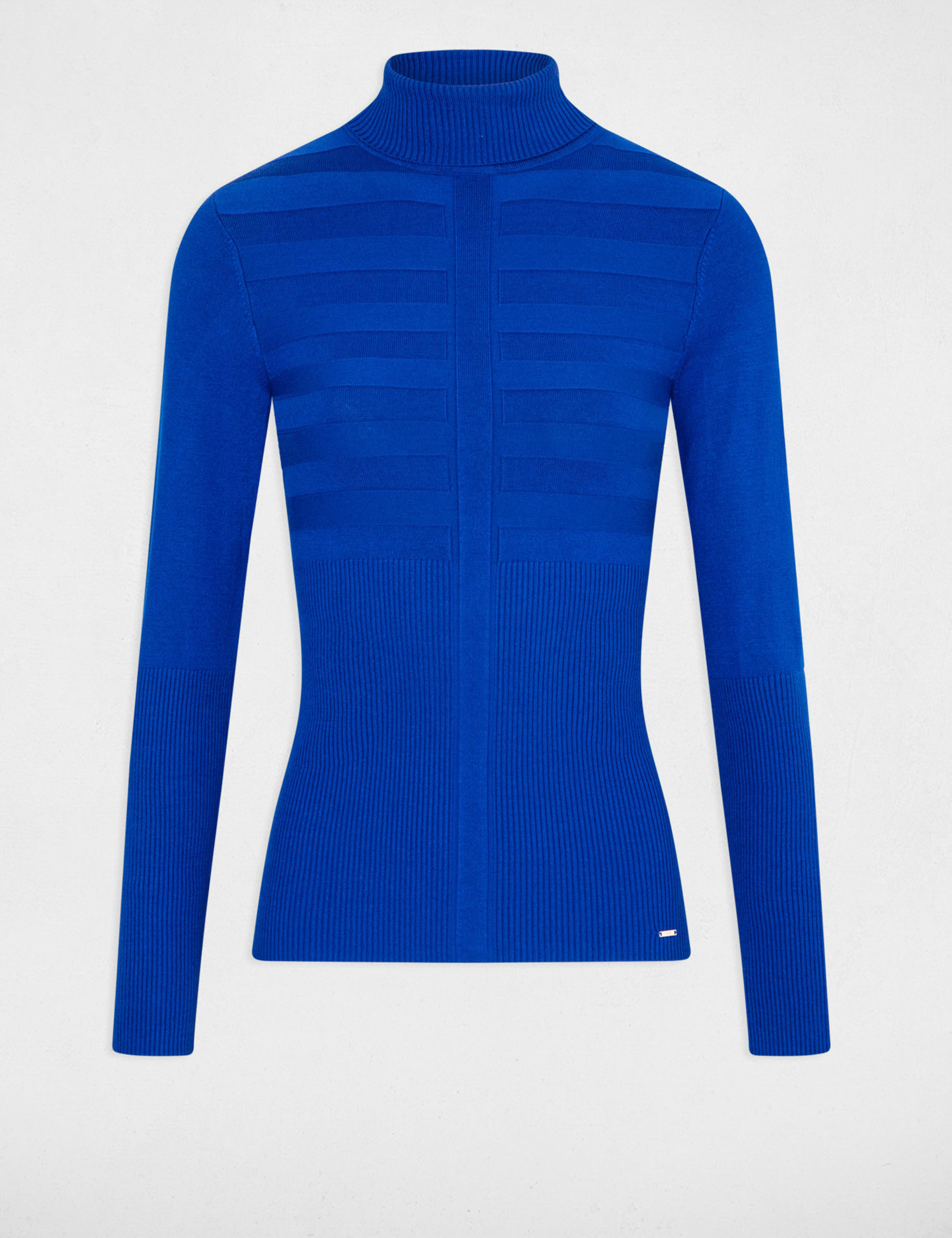 Long-sleeved jumper turtleneck electric blue women