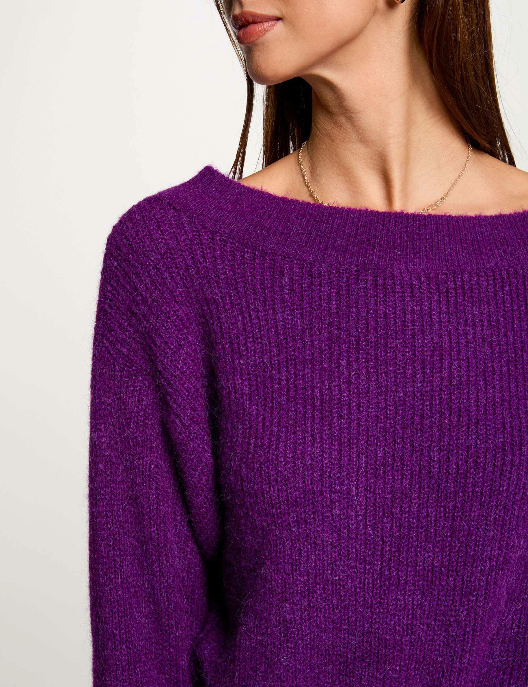 Jumper with round neck purple women