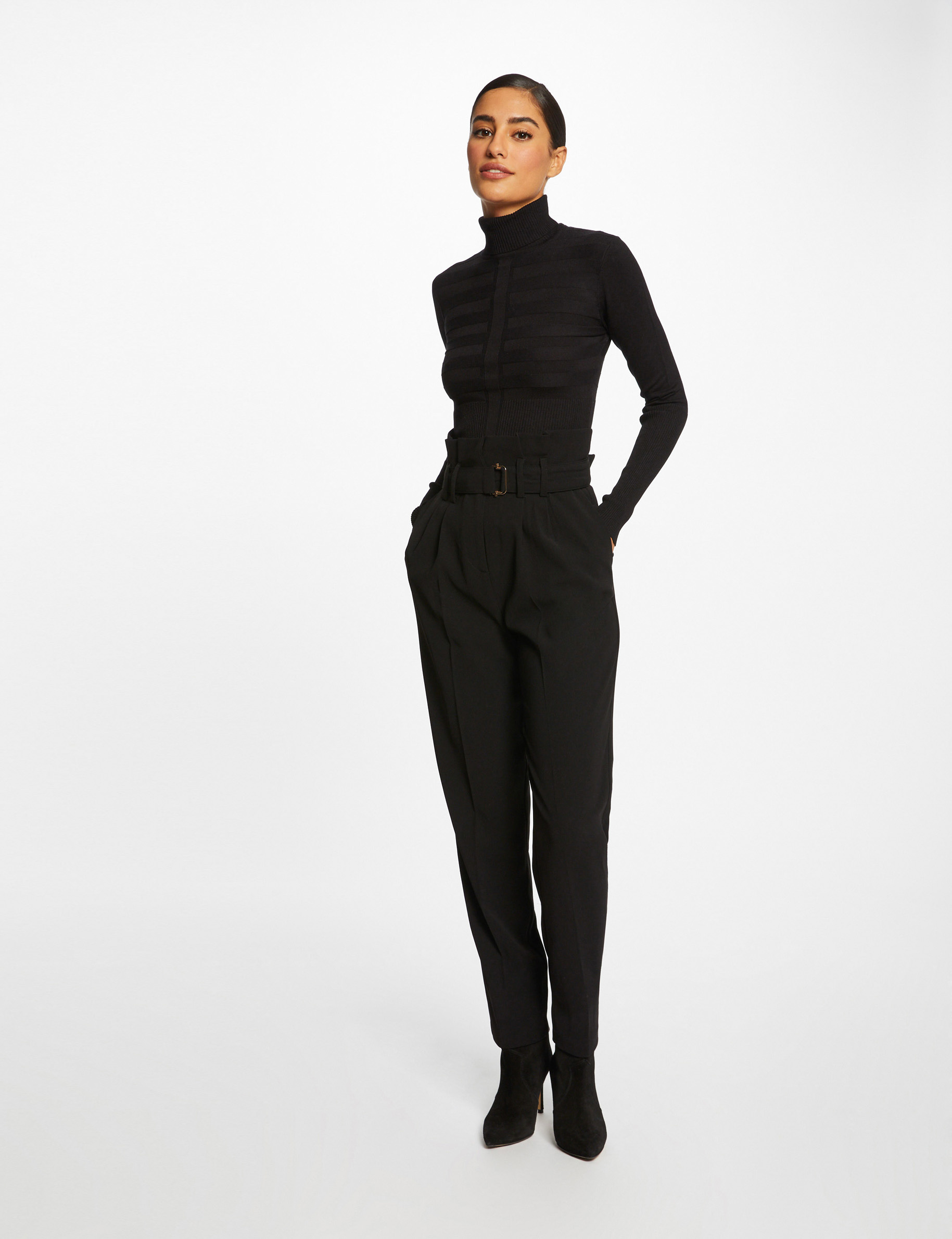 Long-sleeved jumper turtleneck black ladies'