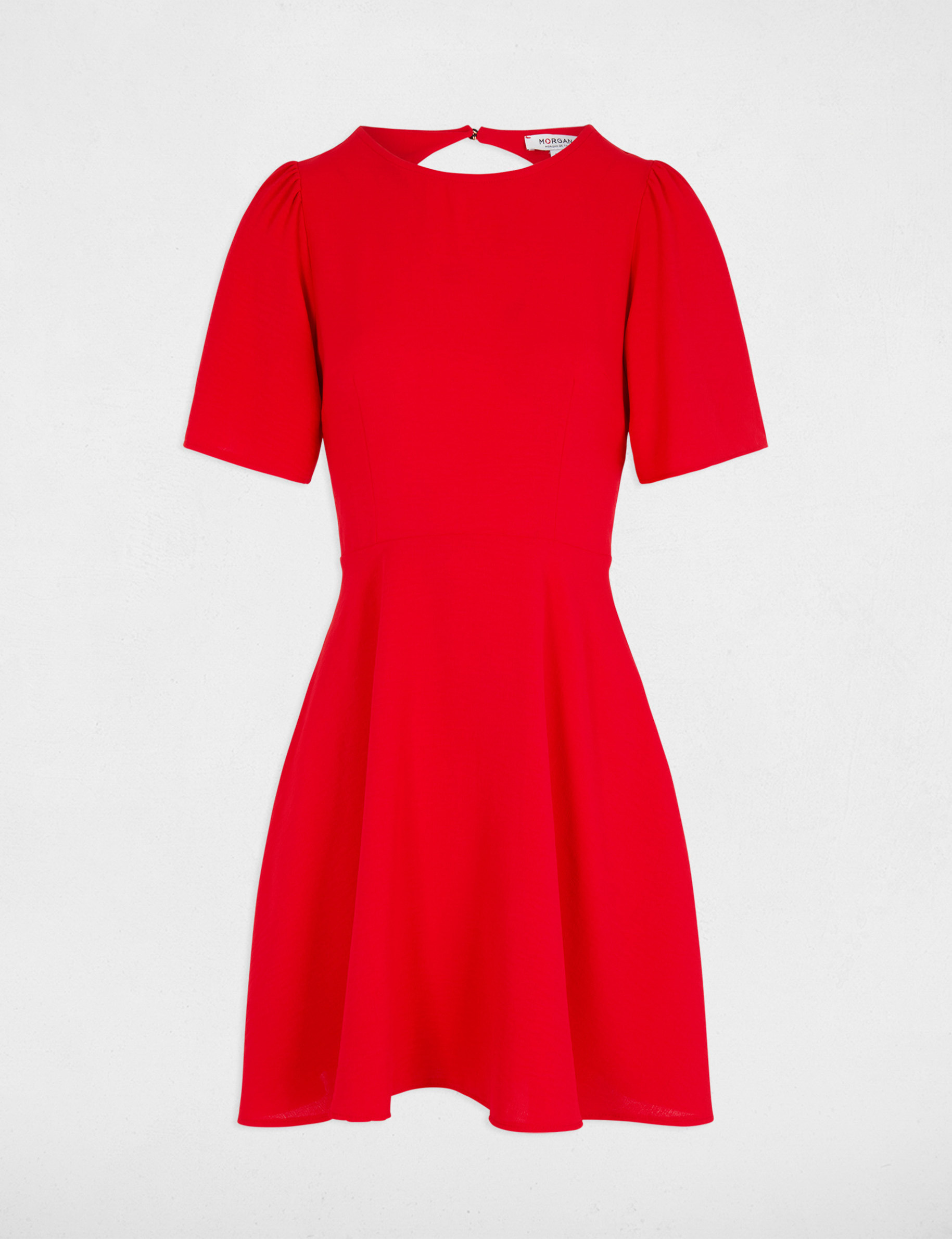 Mini skater dress with bow red women