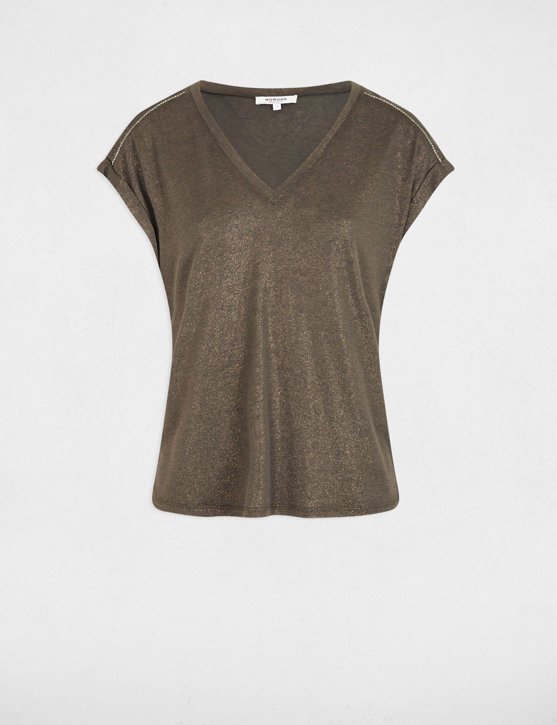 Short-sleeved t-shirt khaki green women