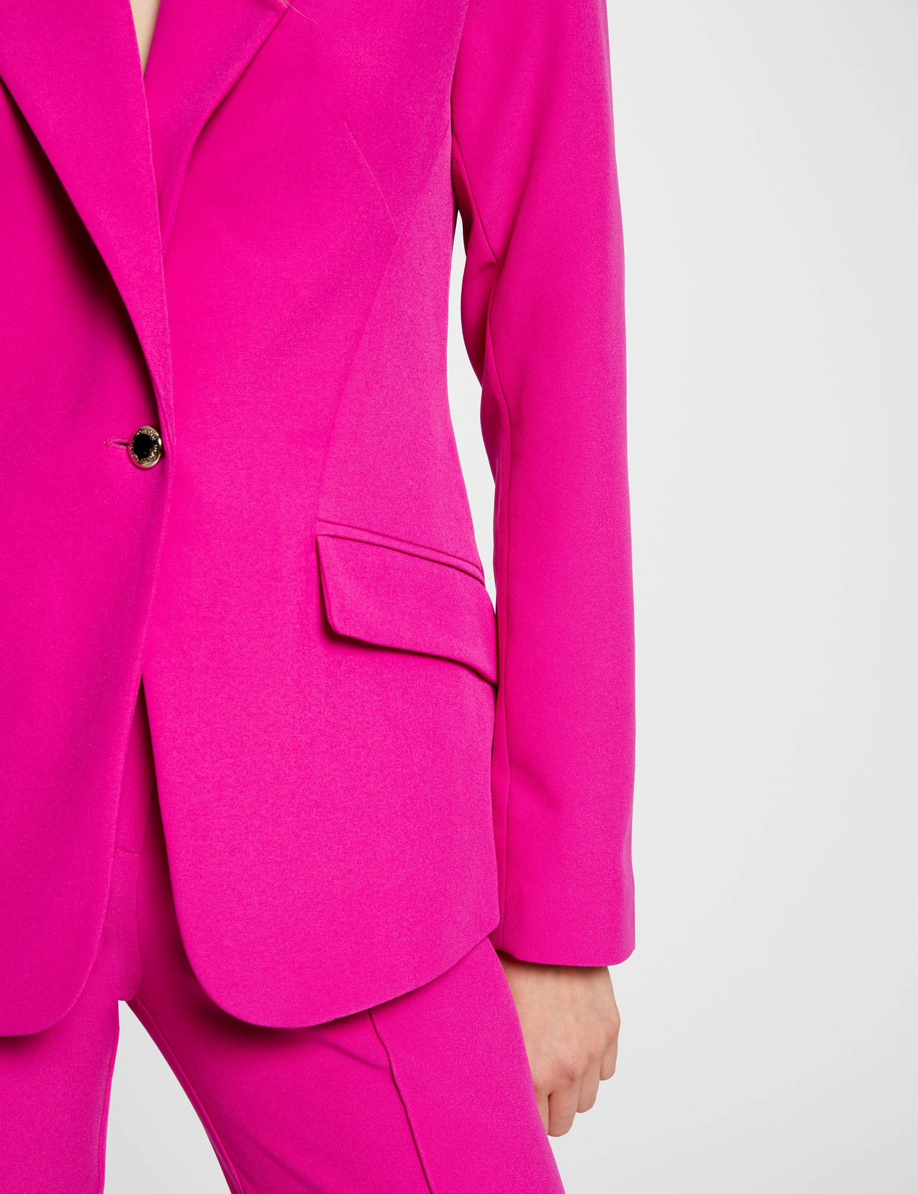 Straight blazer long sleeves dark pink women