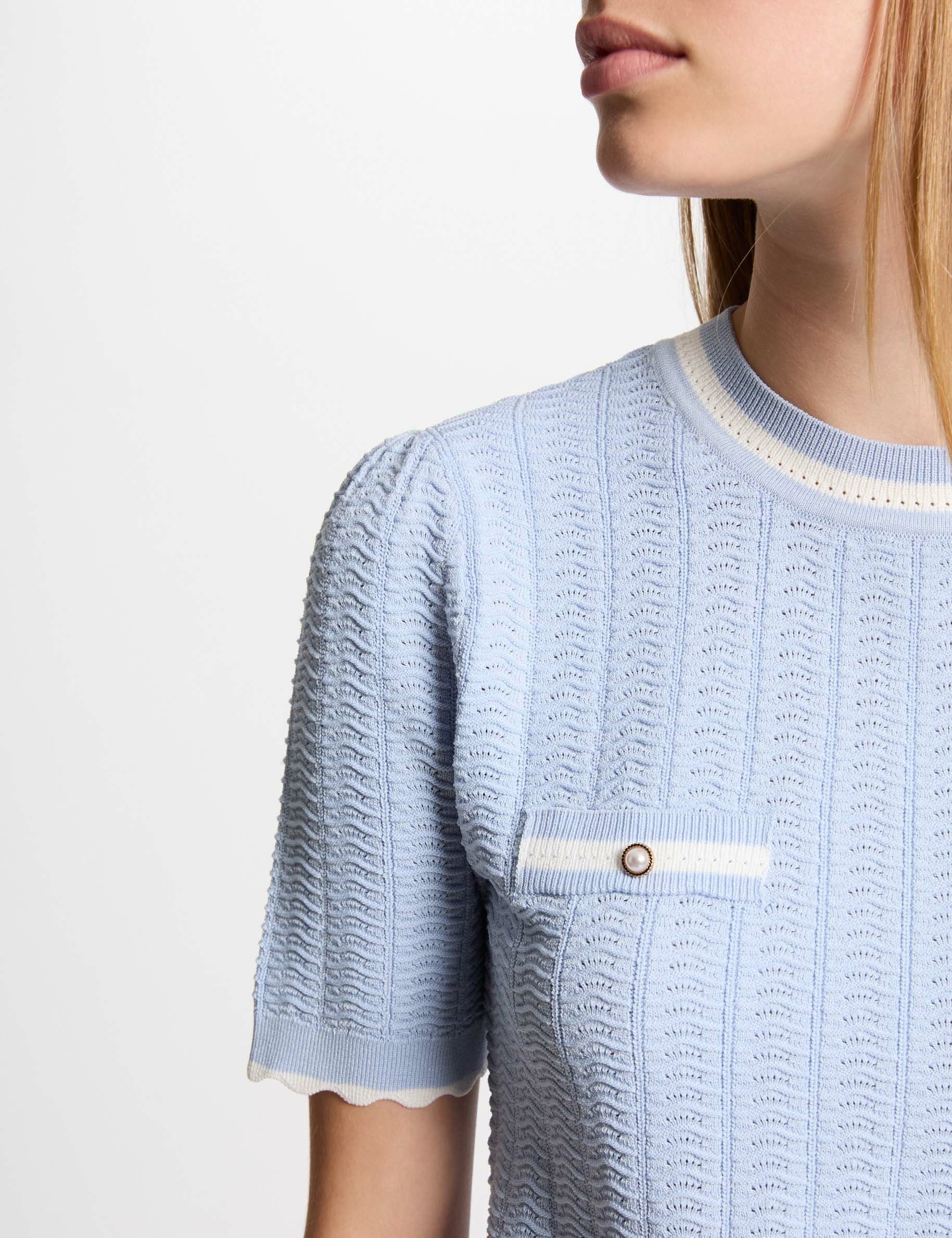 Short-sleeved jumper sky blue women