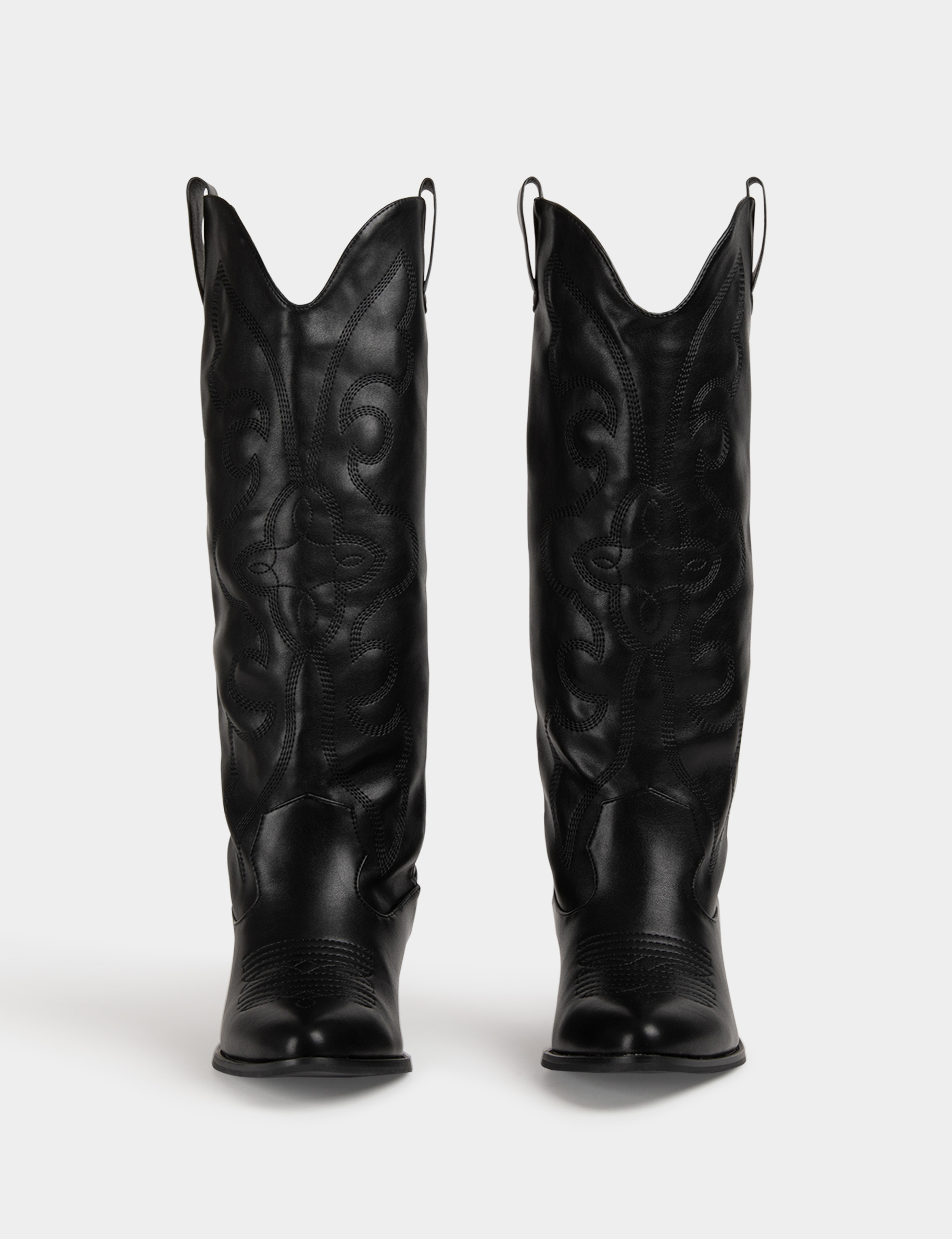 Western style boots with heels black women