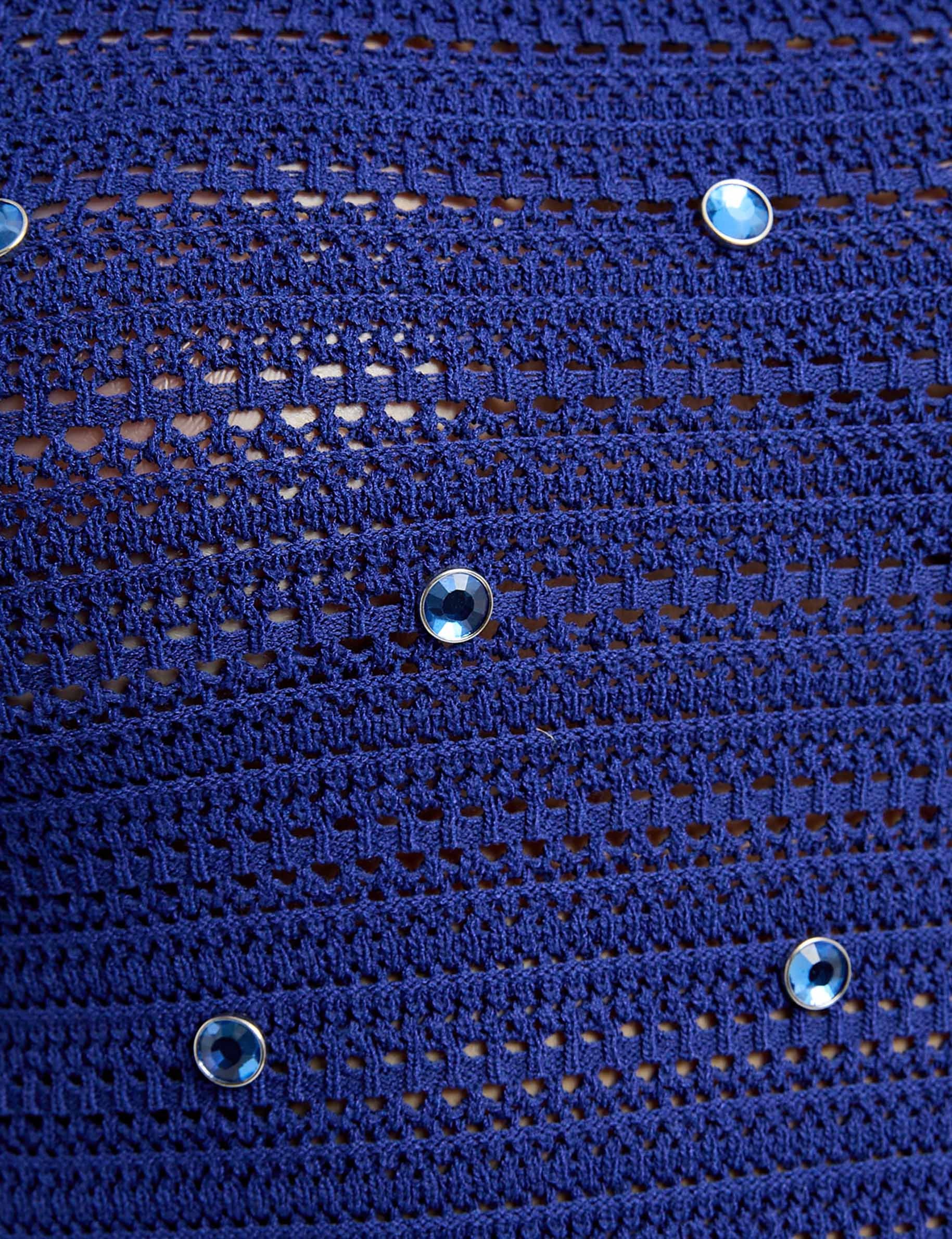 knitted top wide straps electric blue women null