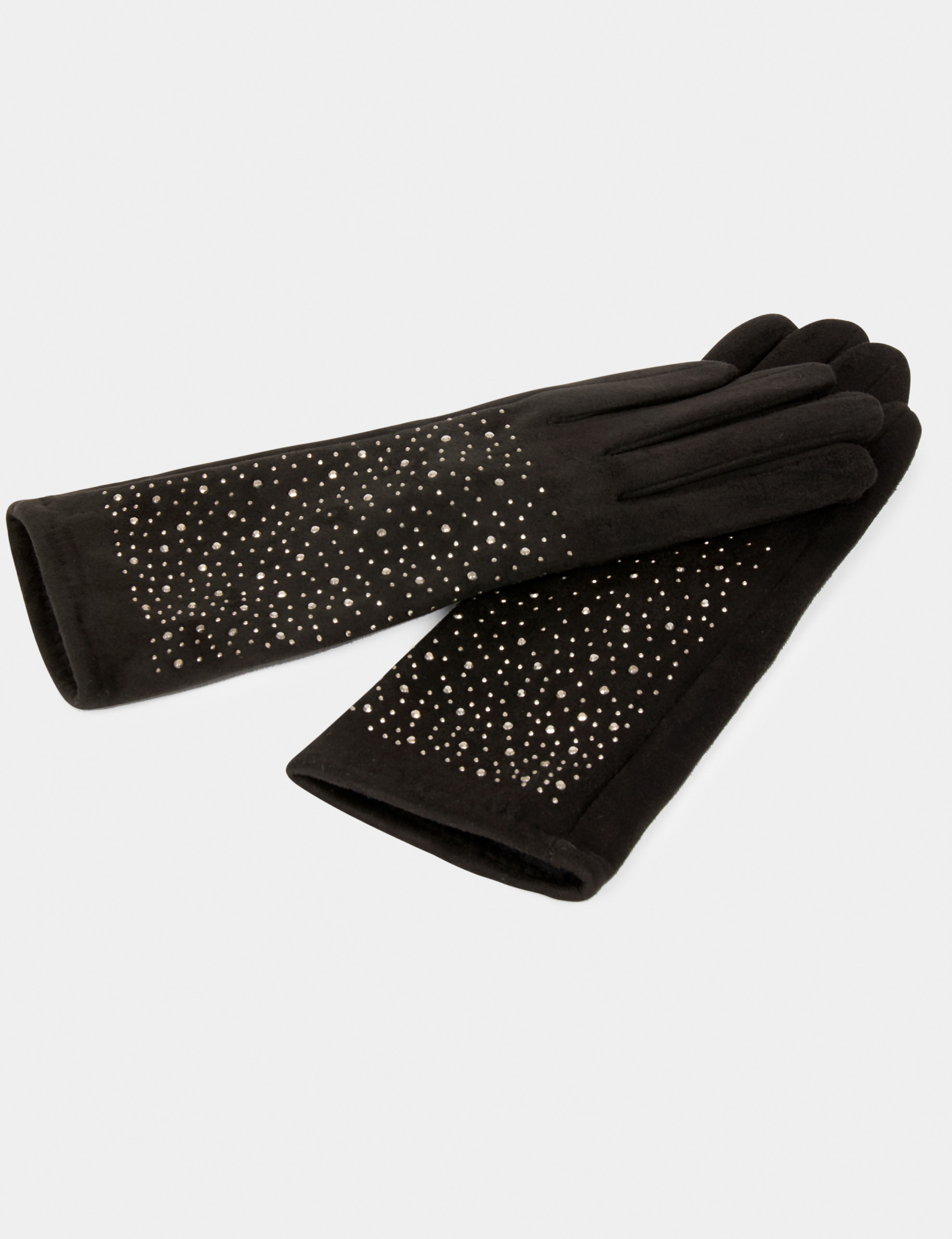 Gloves with rhinestones black women