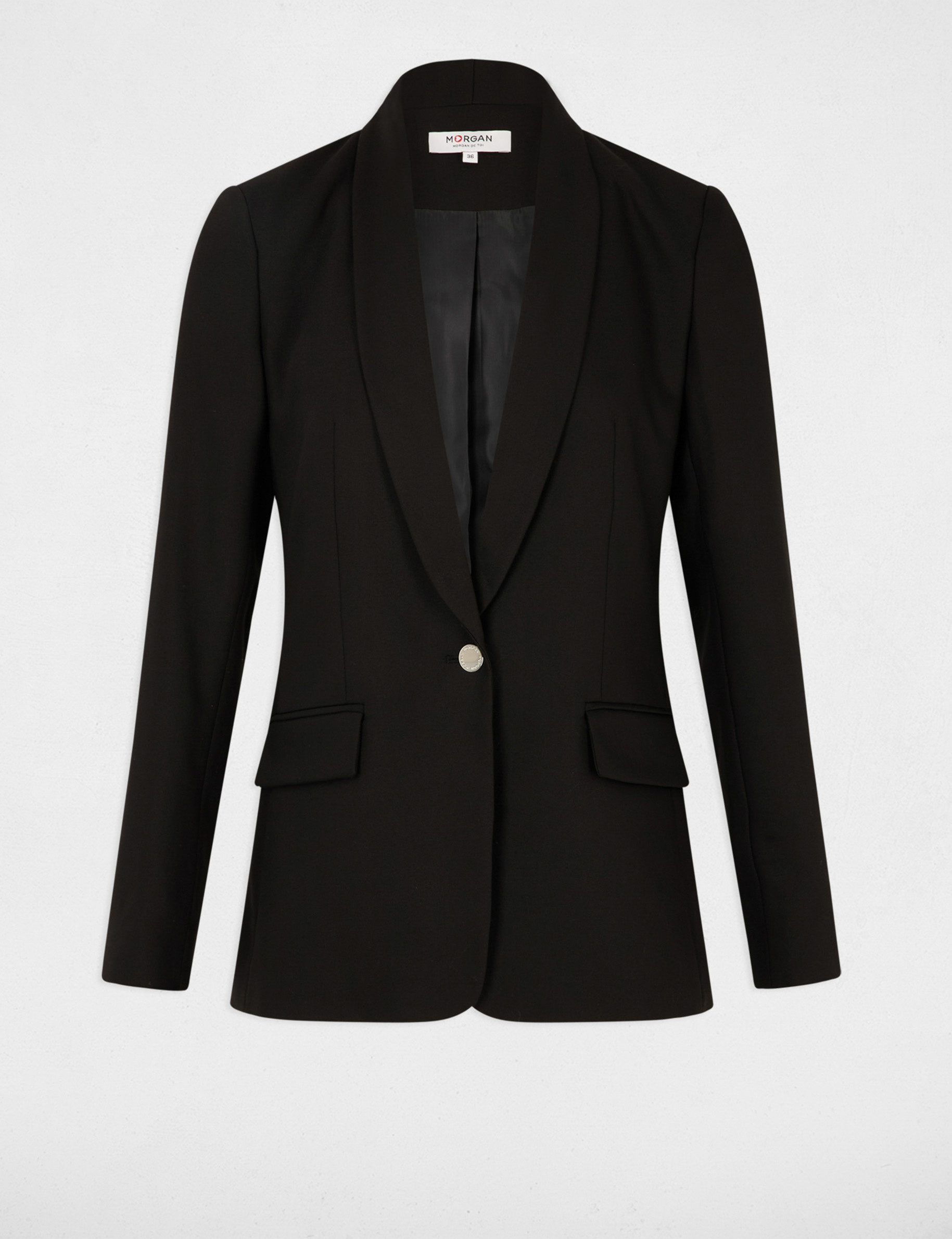 Short jacket shawl collar black women