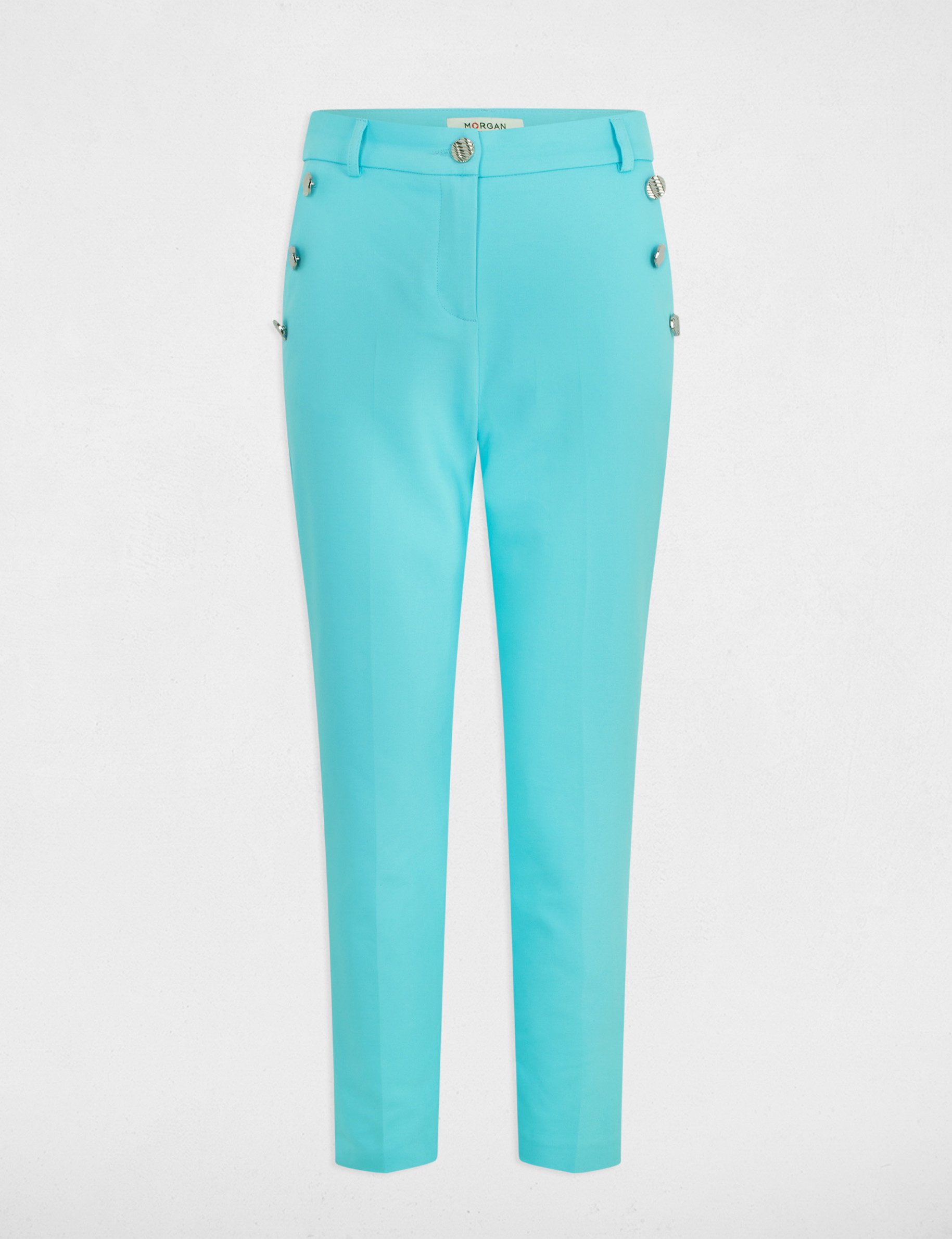 Cropped cigarette trousers sky blue women