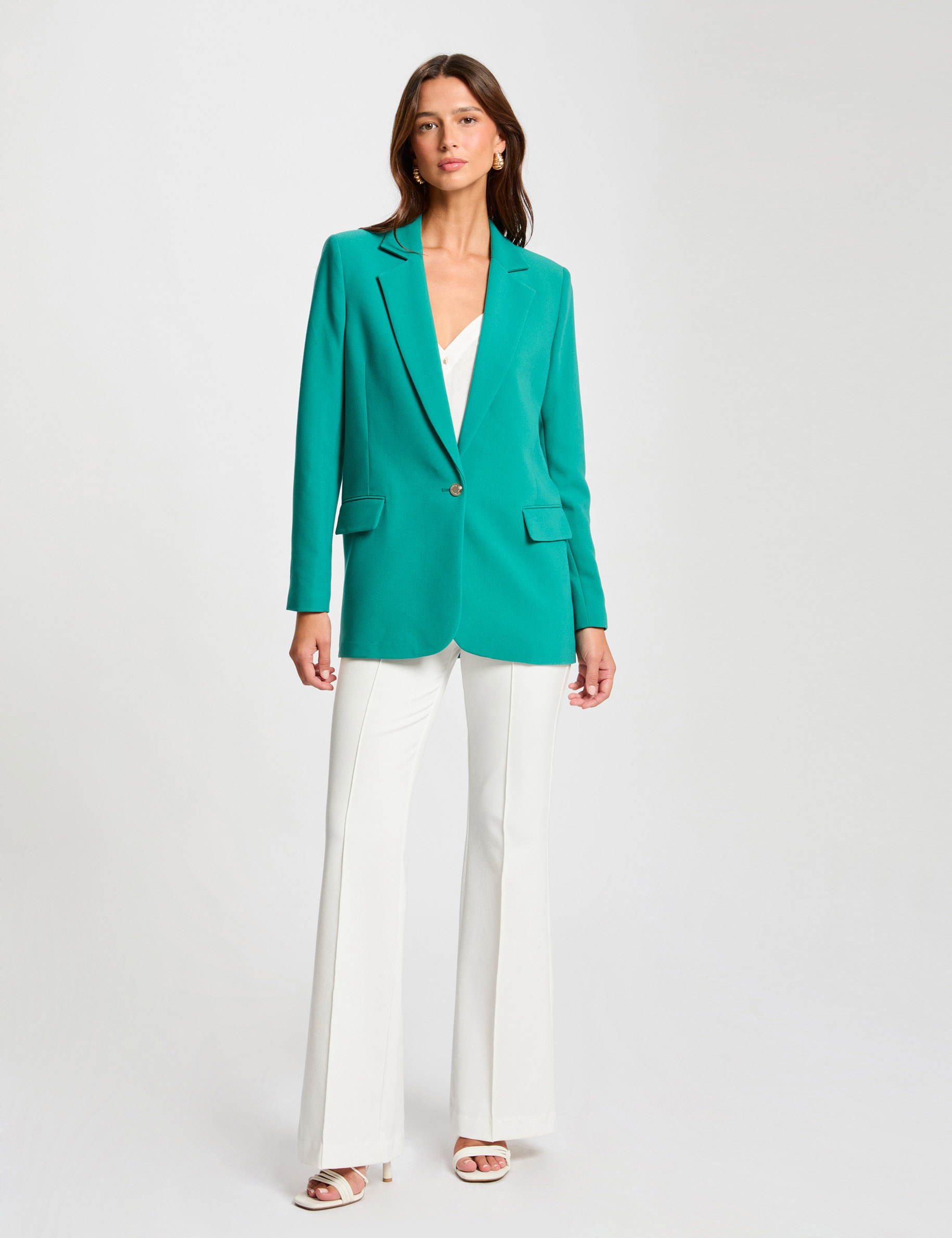 Blazer long sleeves mid-green women