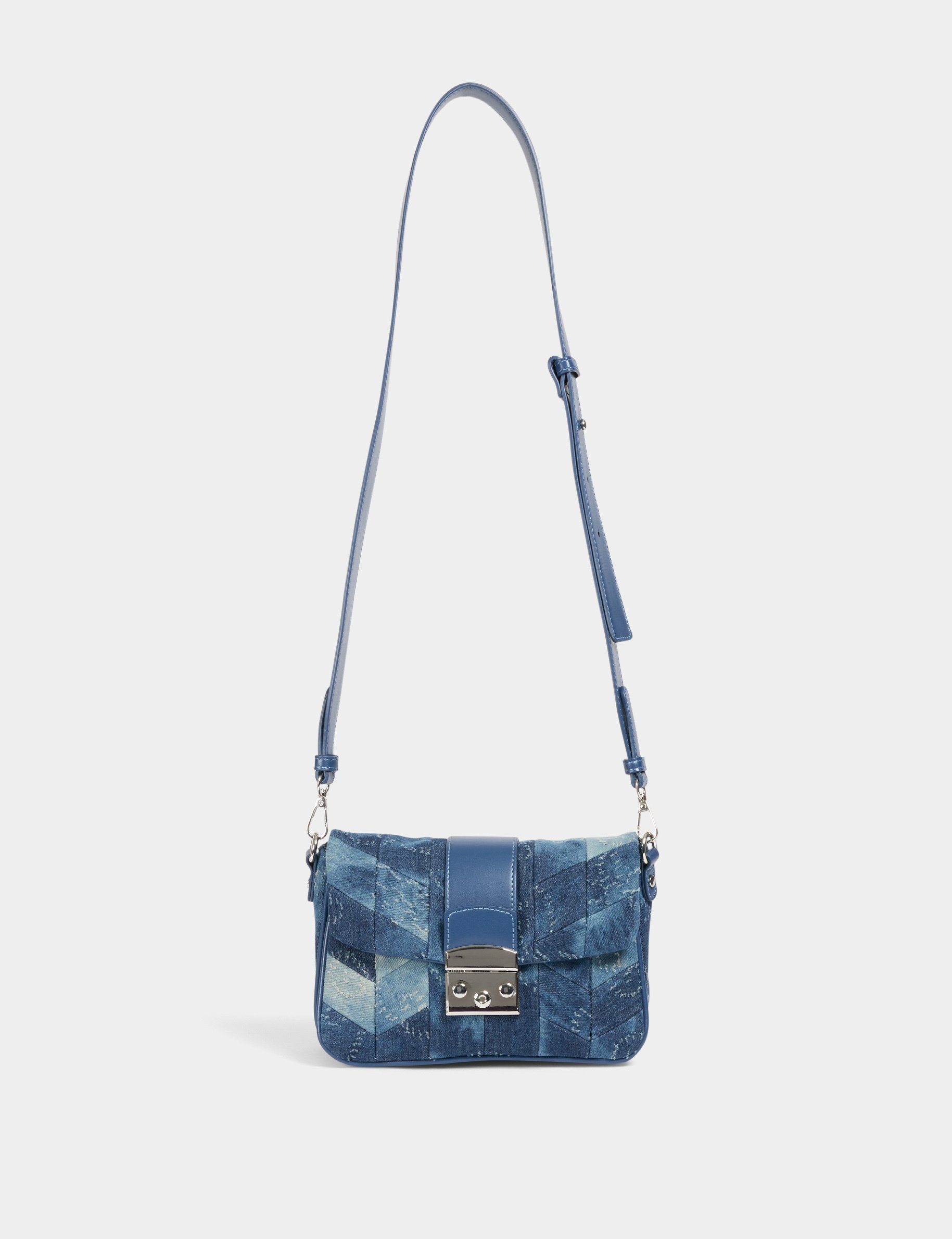 Denim bag with strap stone wash denim women