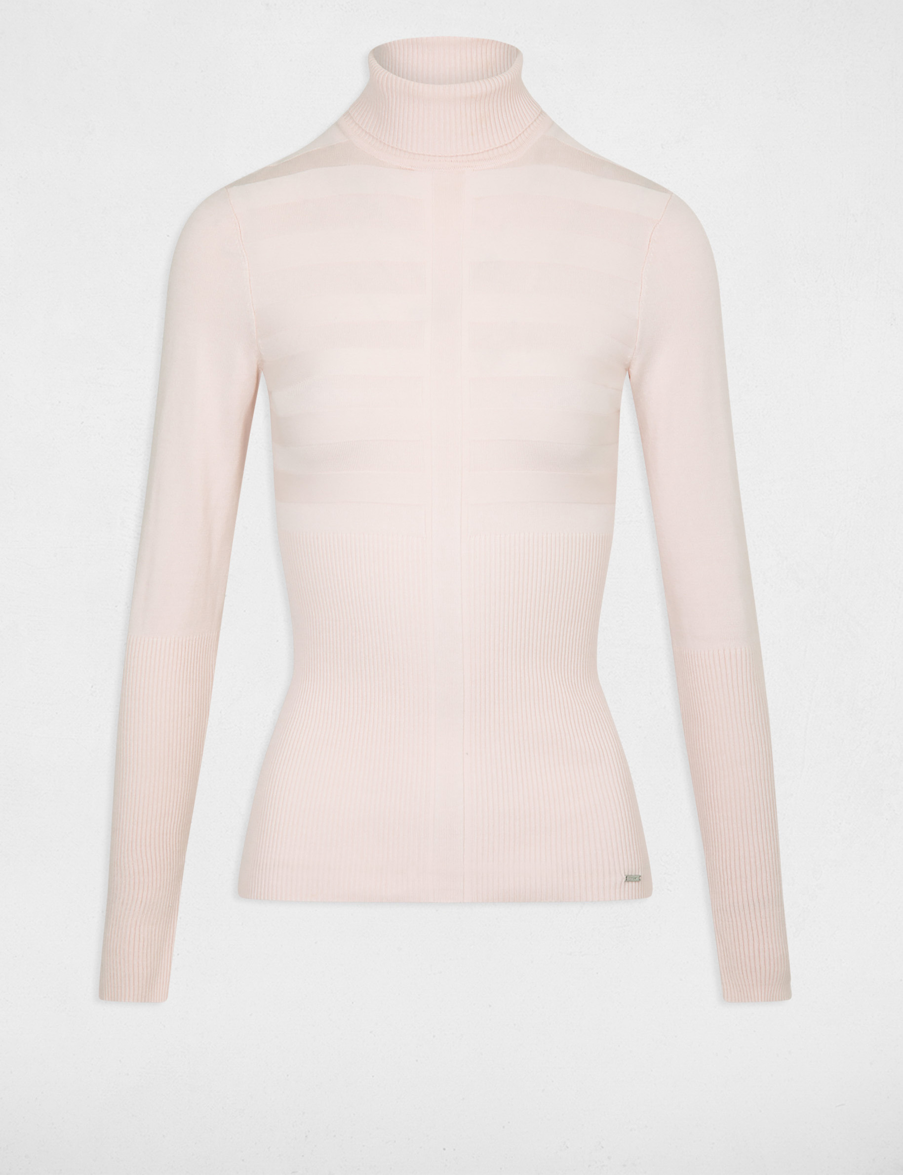 Long-sleeved jumper turtleneck pink women