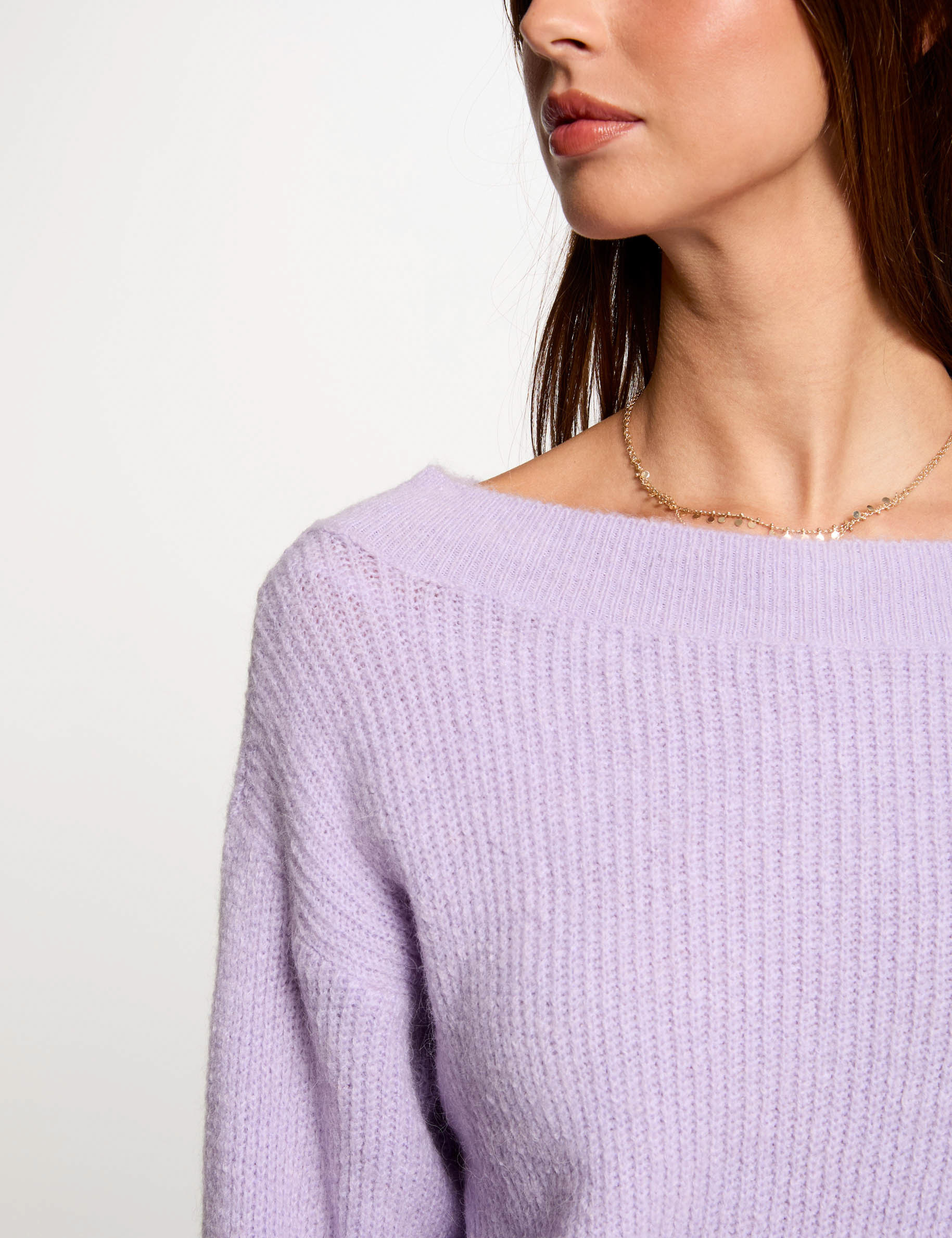 Jumper with round neck parma purple women