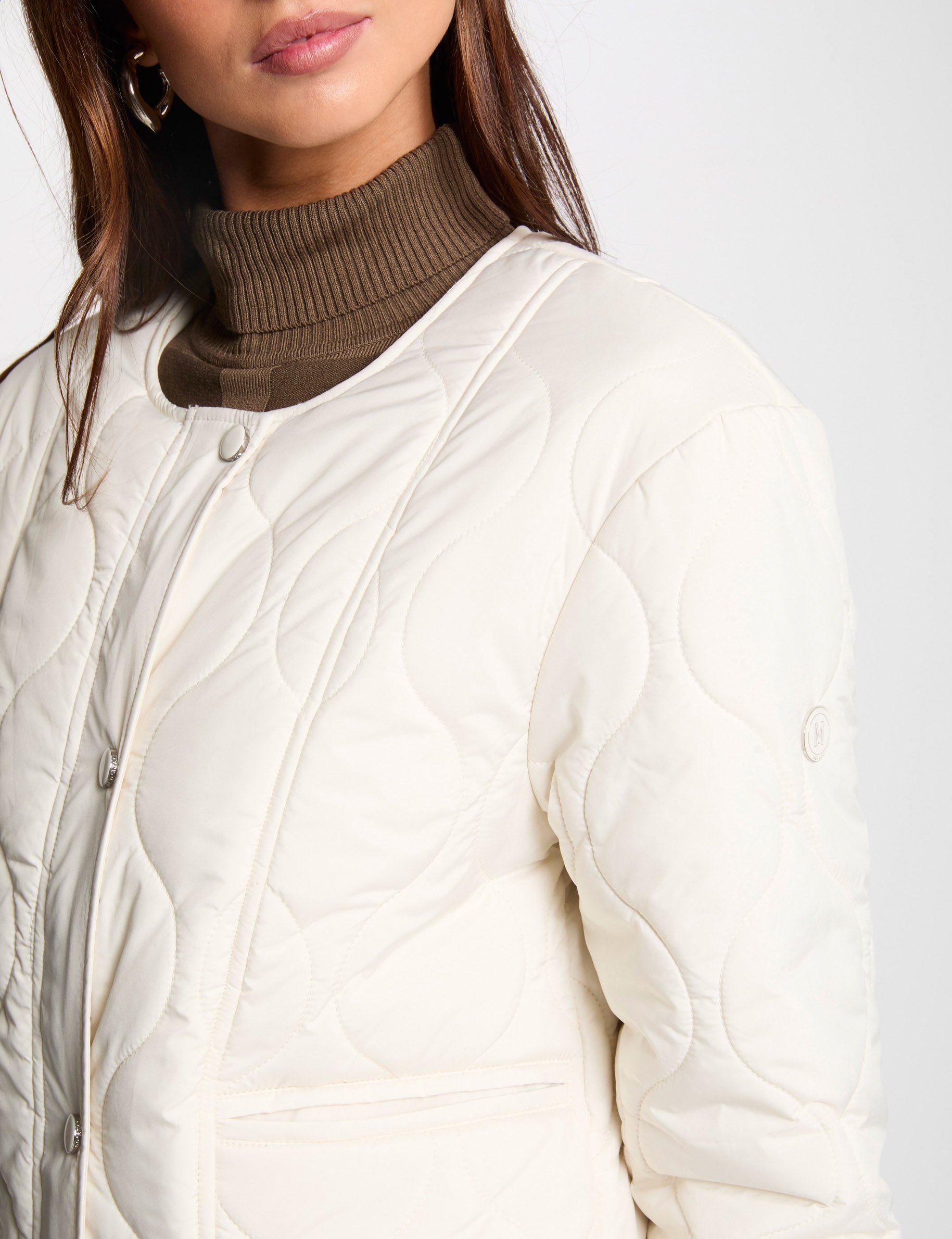 Short padded jacket ivory women