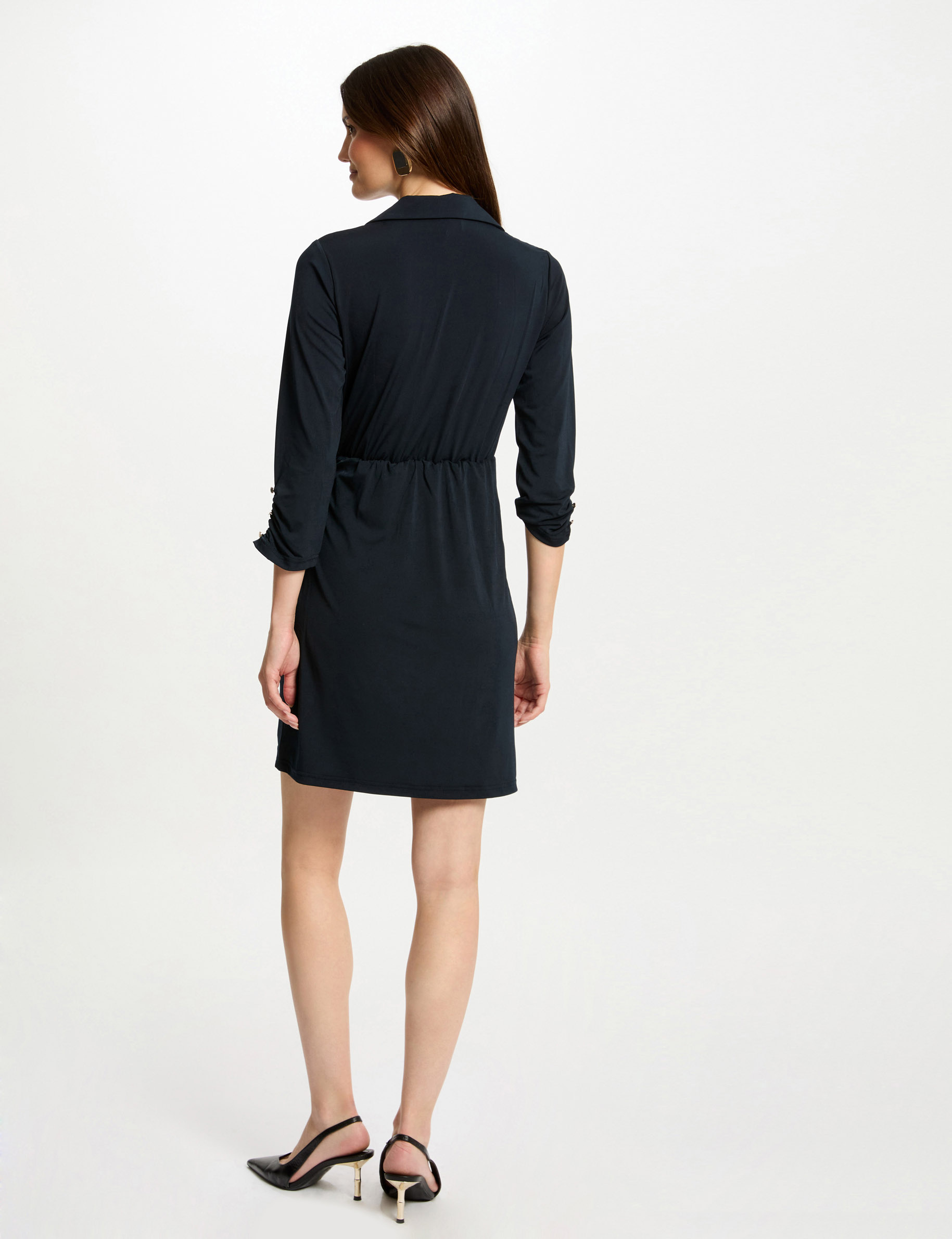 Robe courte ajustée marine femme