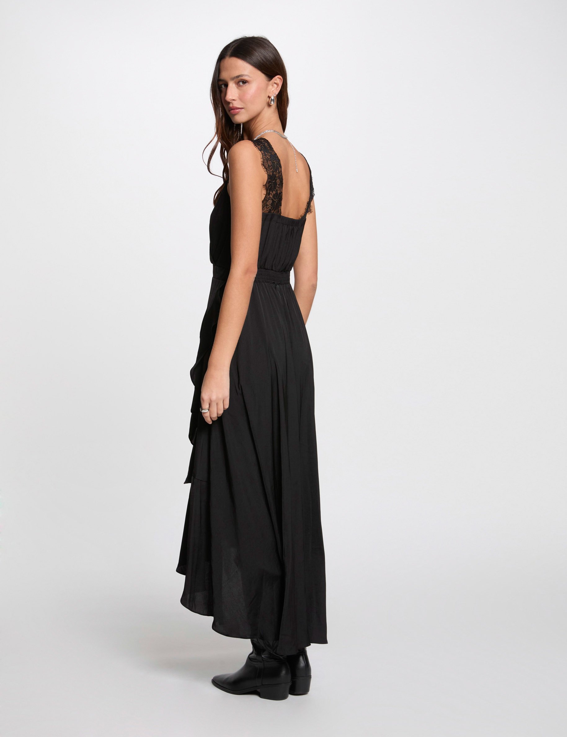 Maxi loose straight dress black women