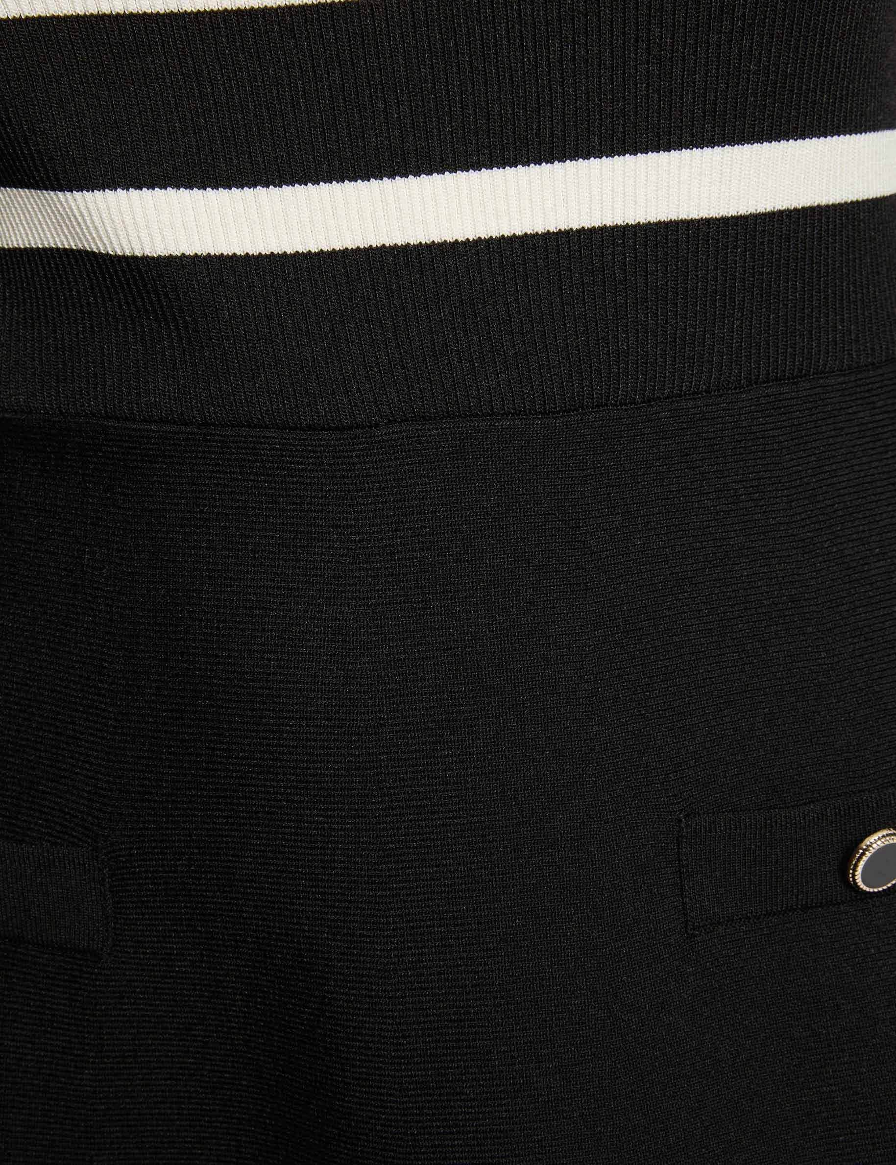a line striped knitted dress black women null