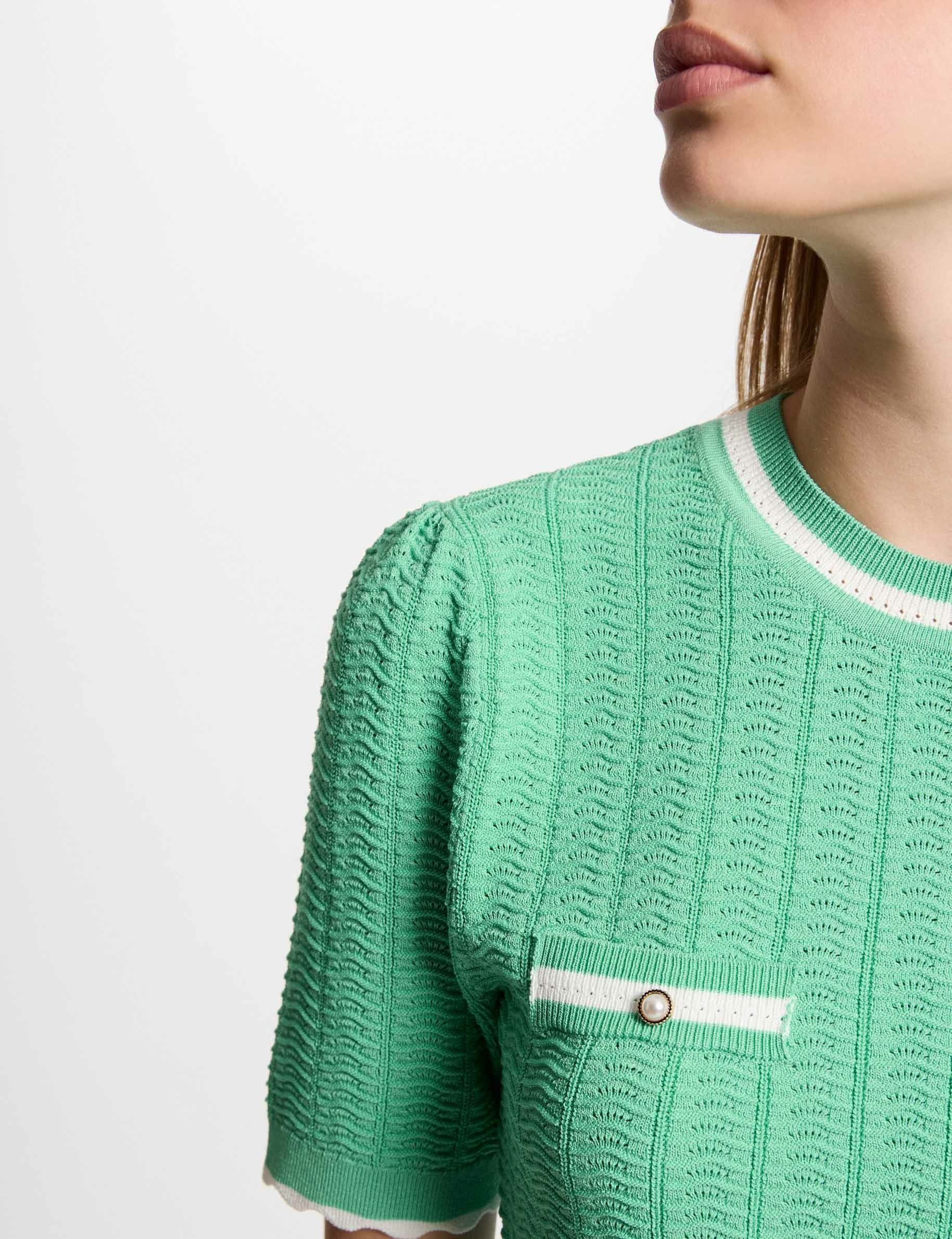 Short-sleeved jumper mint green women