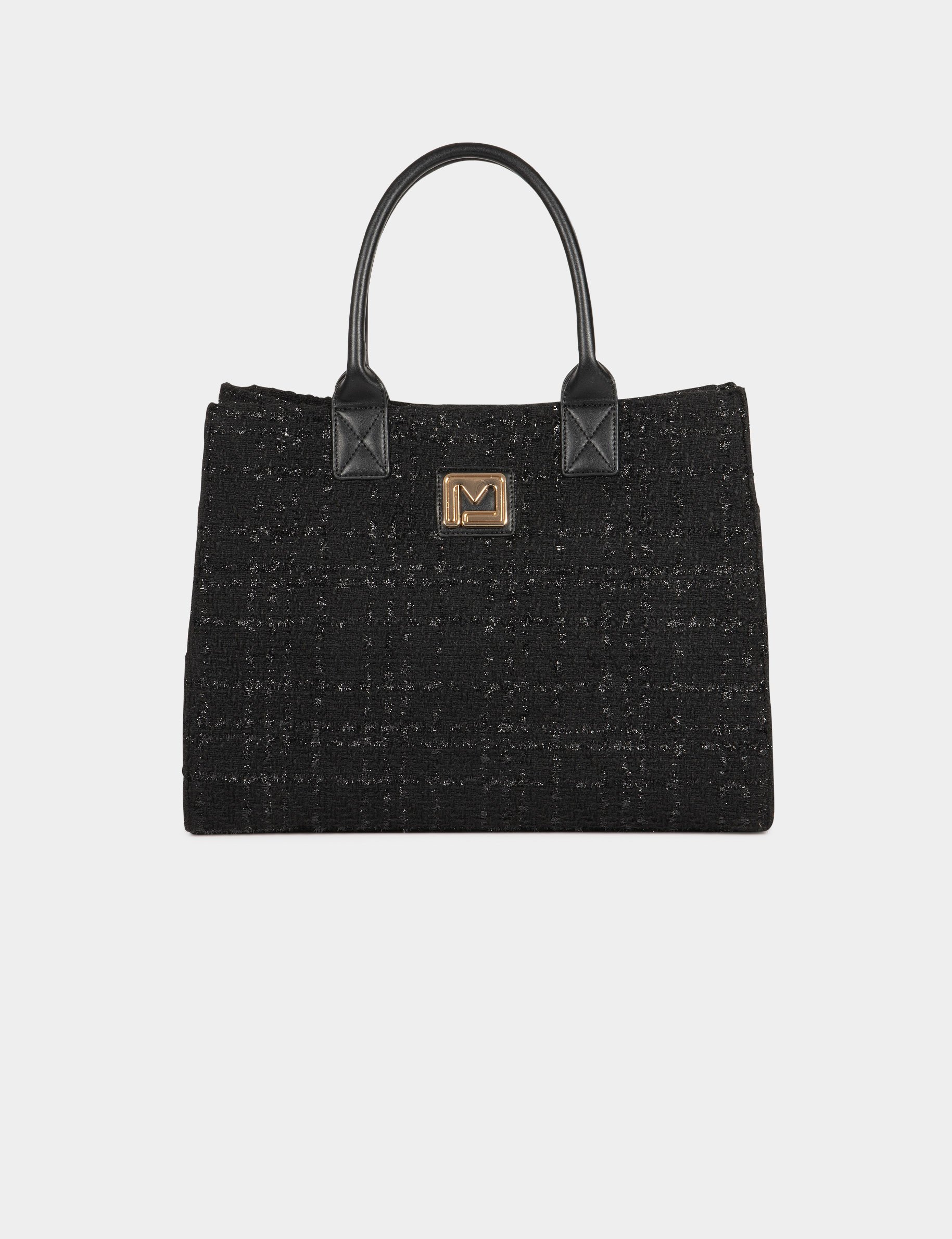 Tweed shopper bag black women