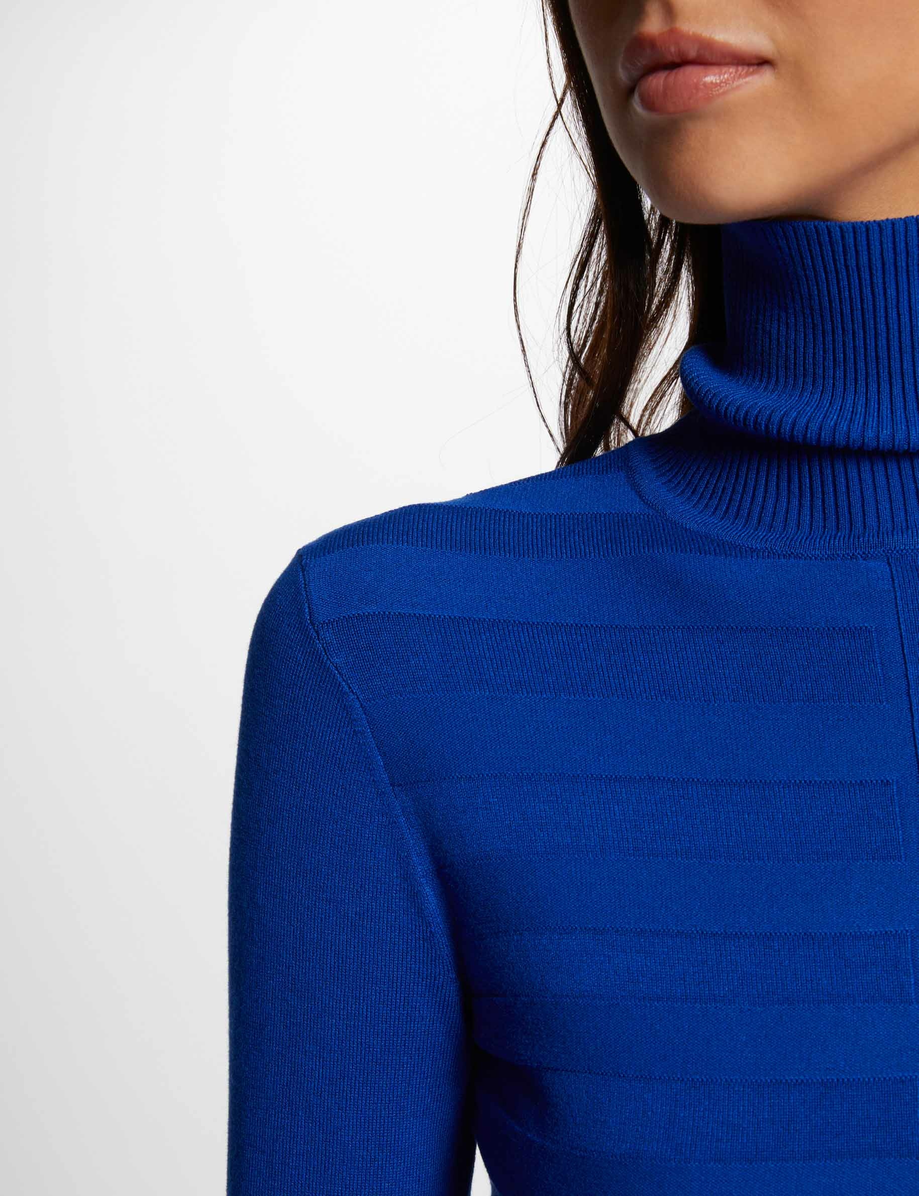 Long sleeved jumper turtleneck electric blue women Morgan