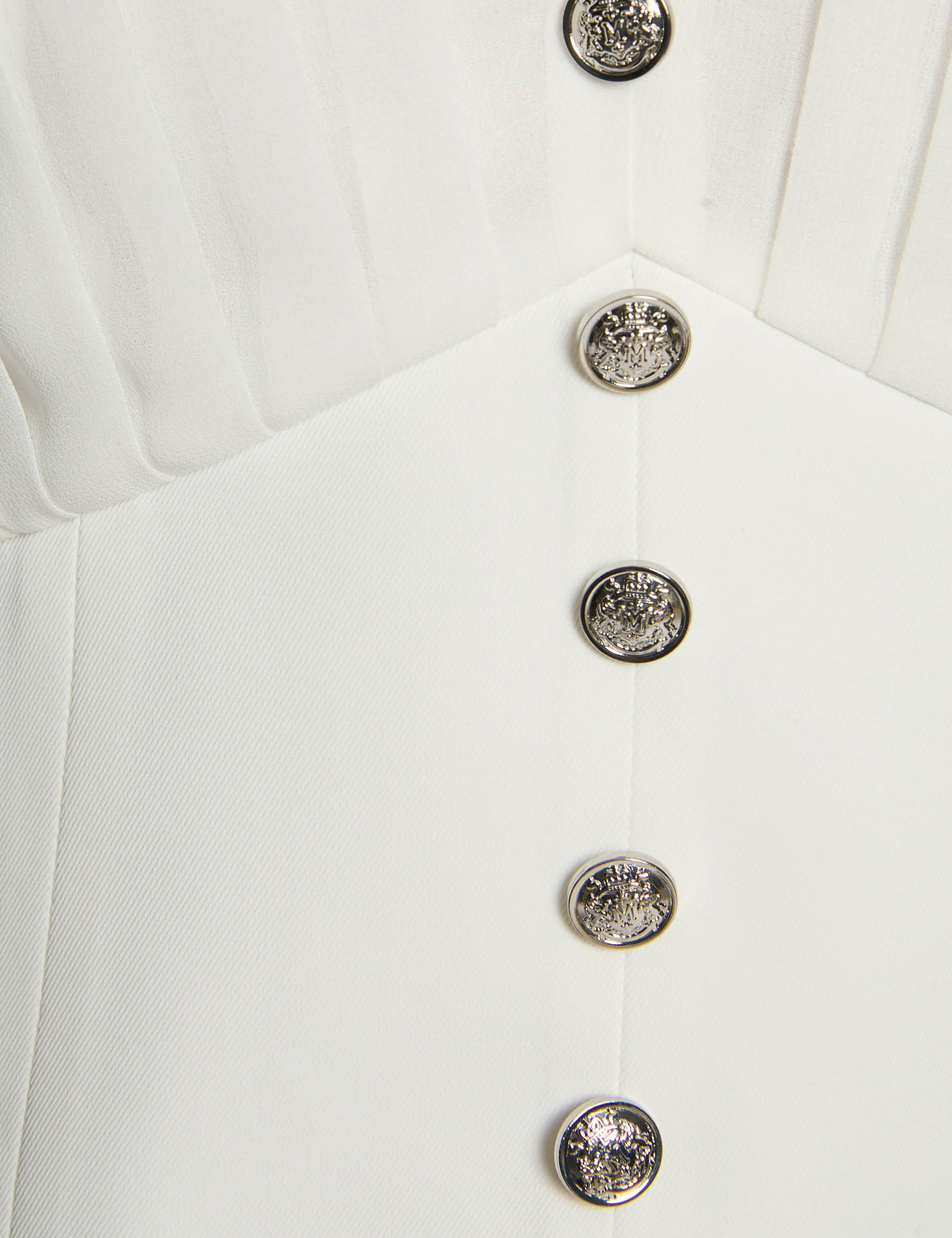 sleeveless pleated top white women null