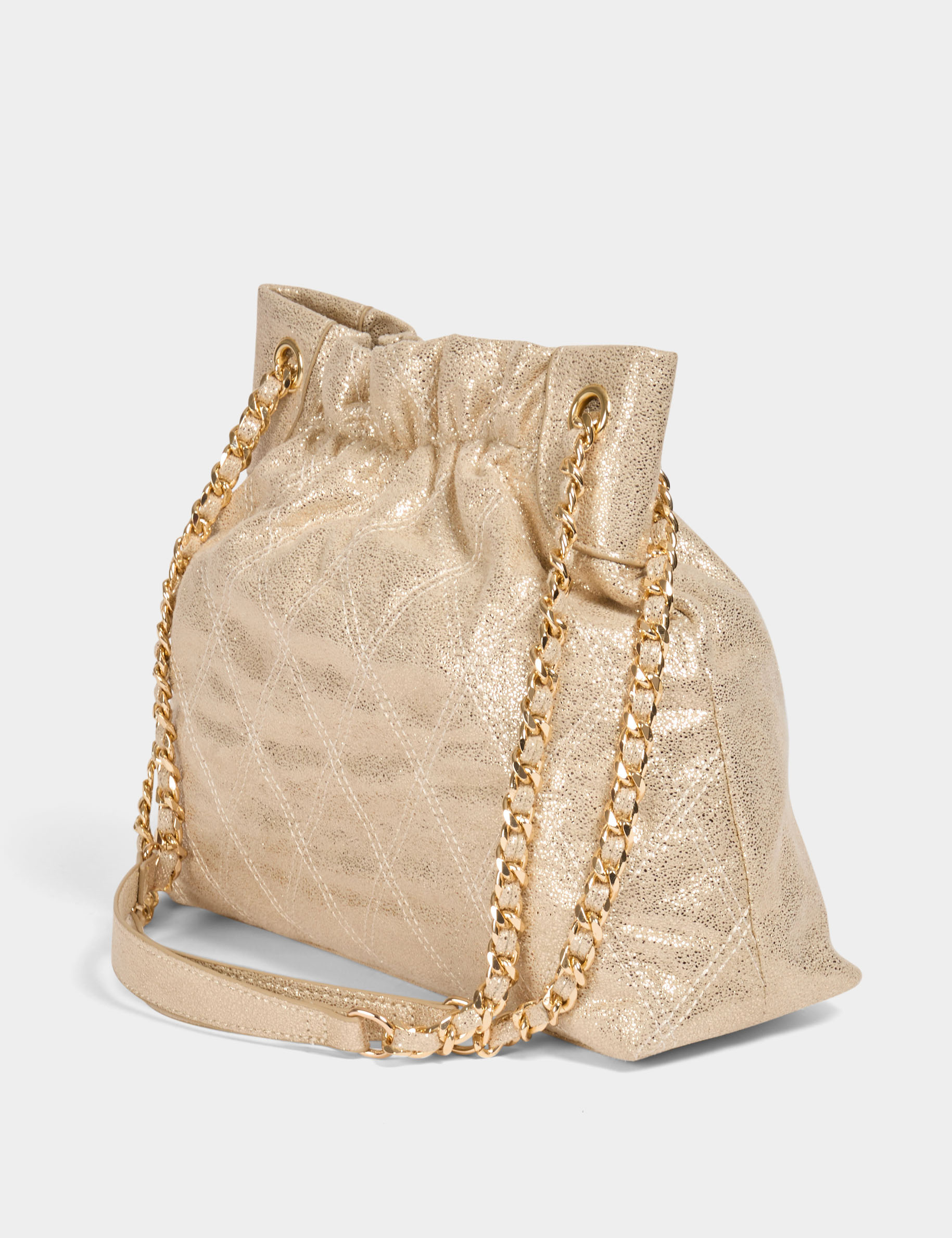 Metallised bag gold yellow women