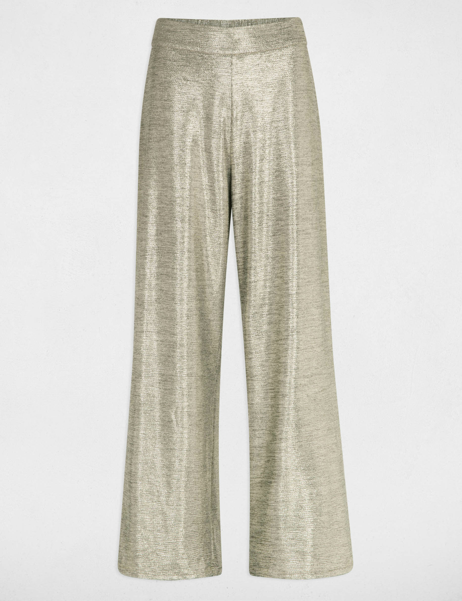 Metallised wide leg trousers gold women