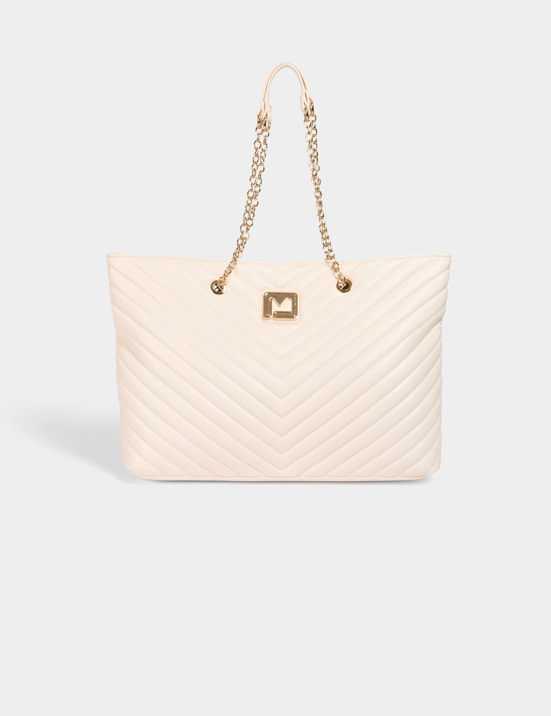 Quilted shopper bag ivory women