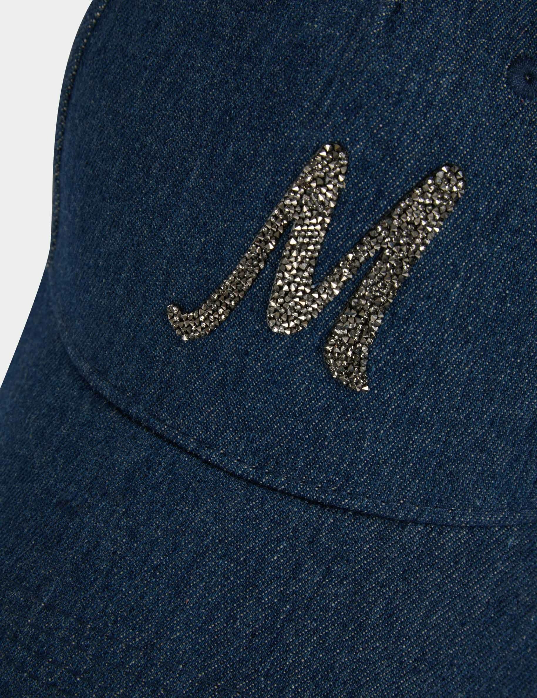 Denim cap M rhinestones stone wash denim women