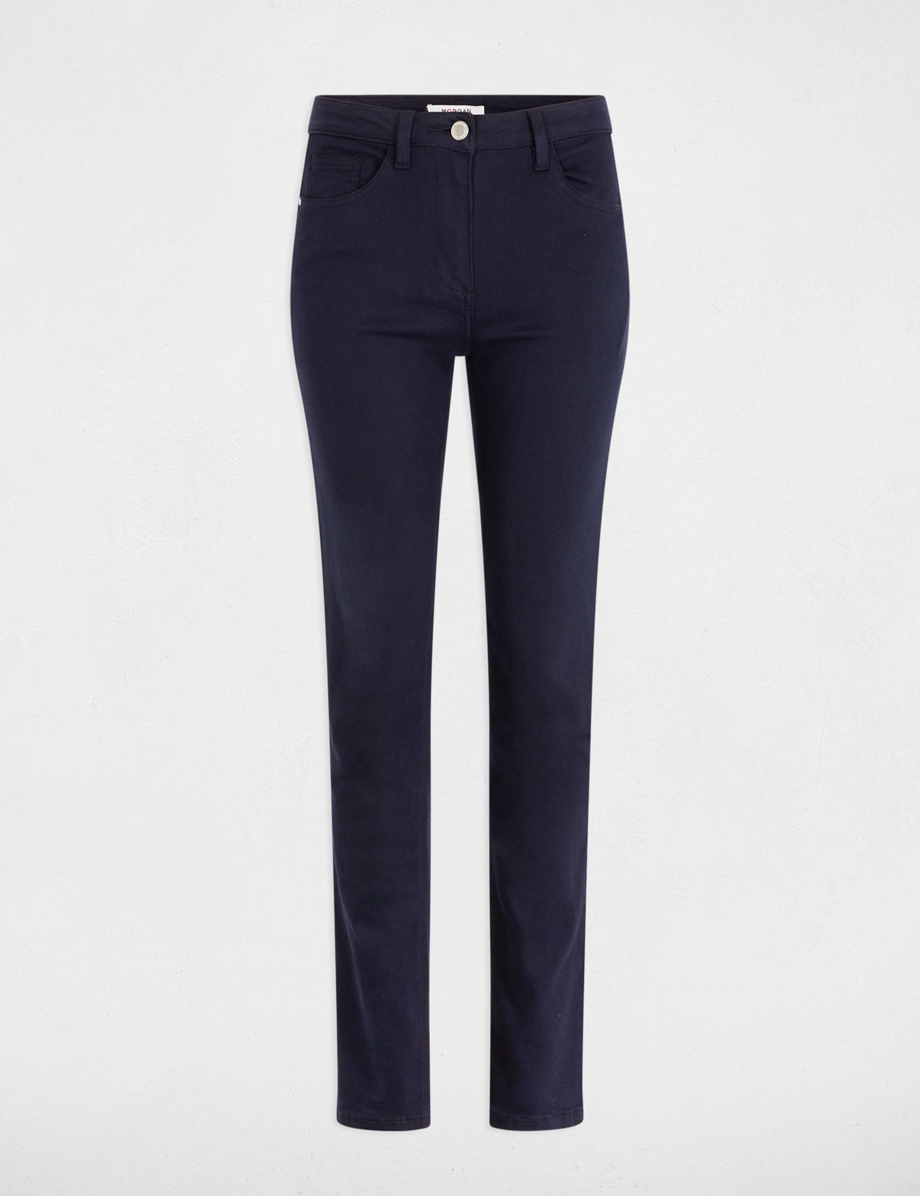 Straight trousers navy blue women