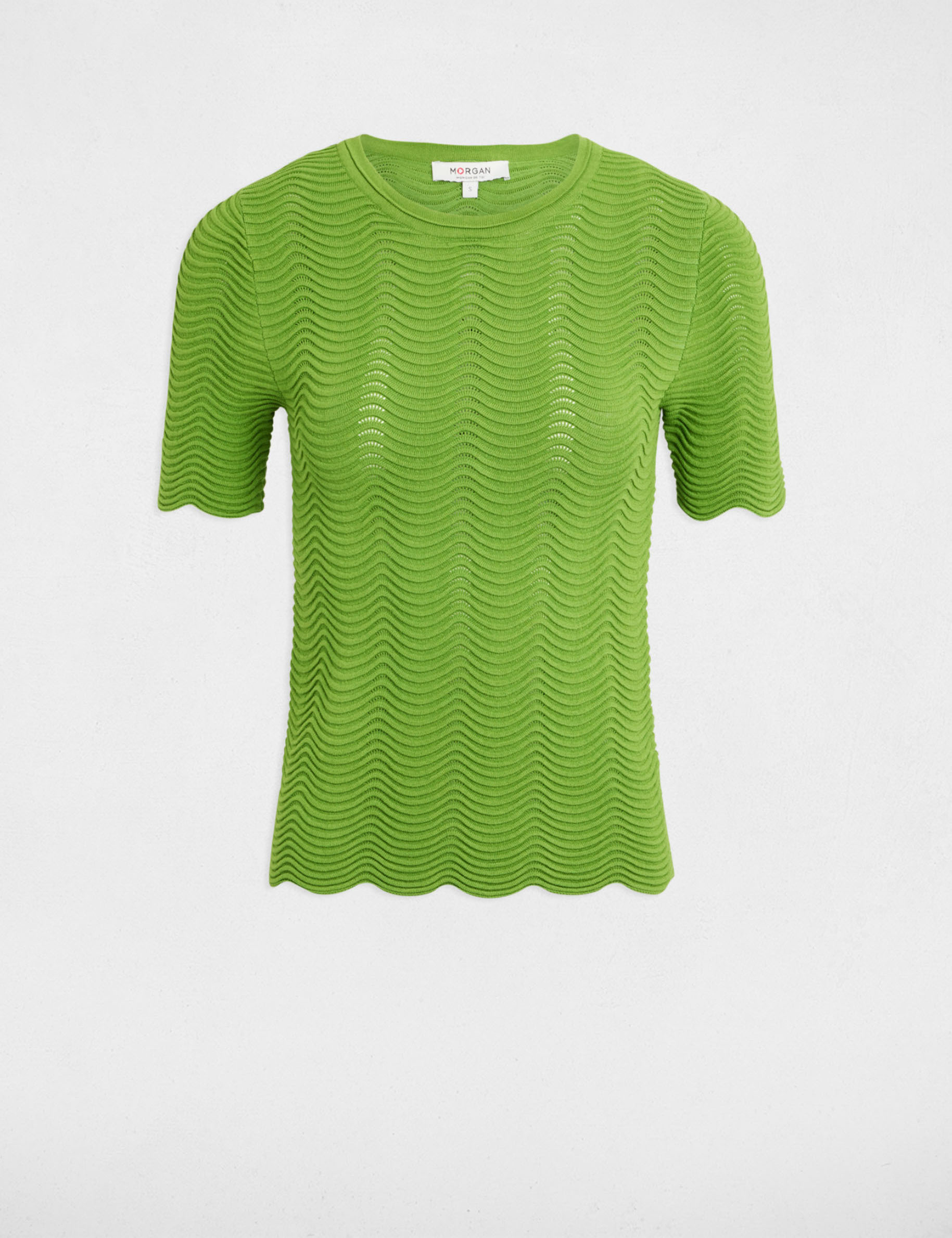 Short-sleeved jumper aniseed green women